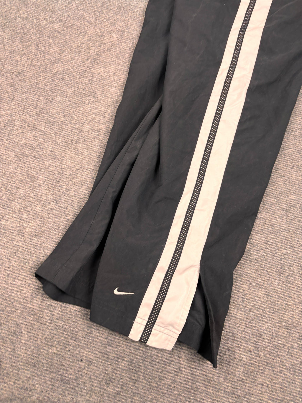 Vintage Y2K Nike Track Pants Women's M Black White Panels Ankle Swoosh