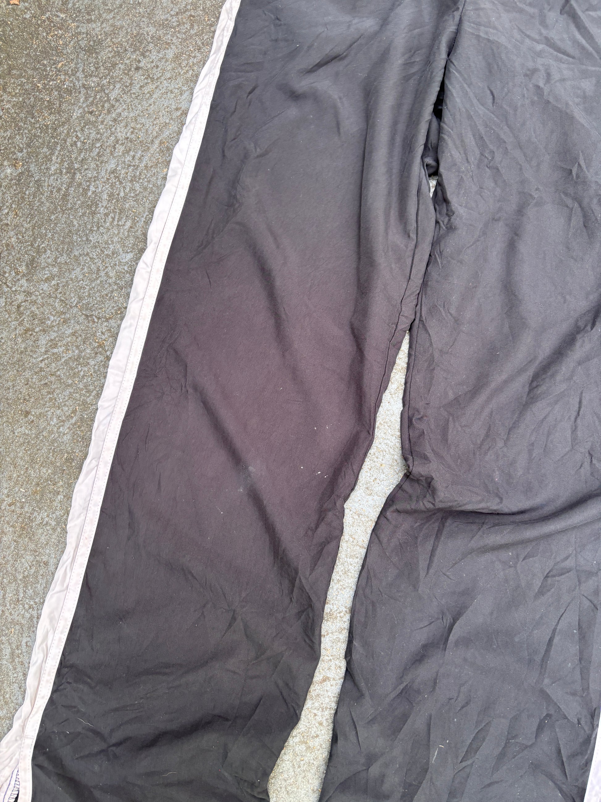 Vintage Y2K Nike Track Pants Womens M Black White Side Detail Wide Leg Ankle Slit