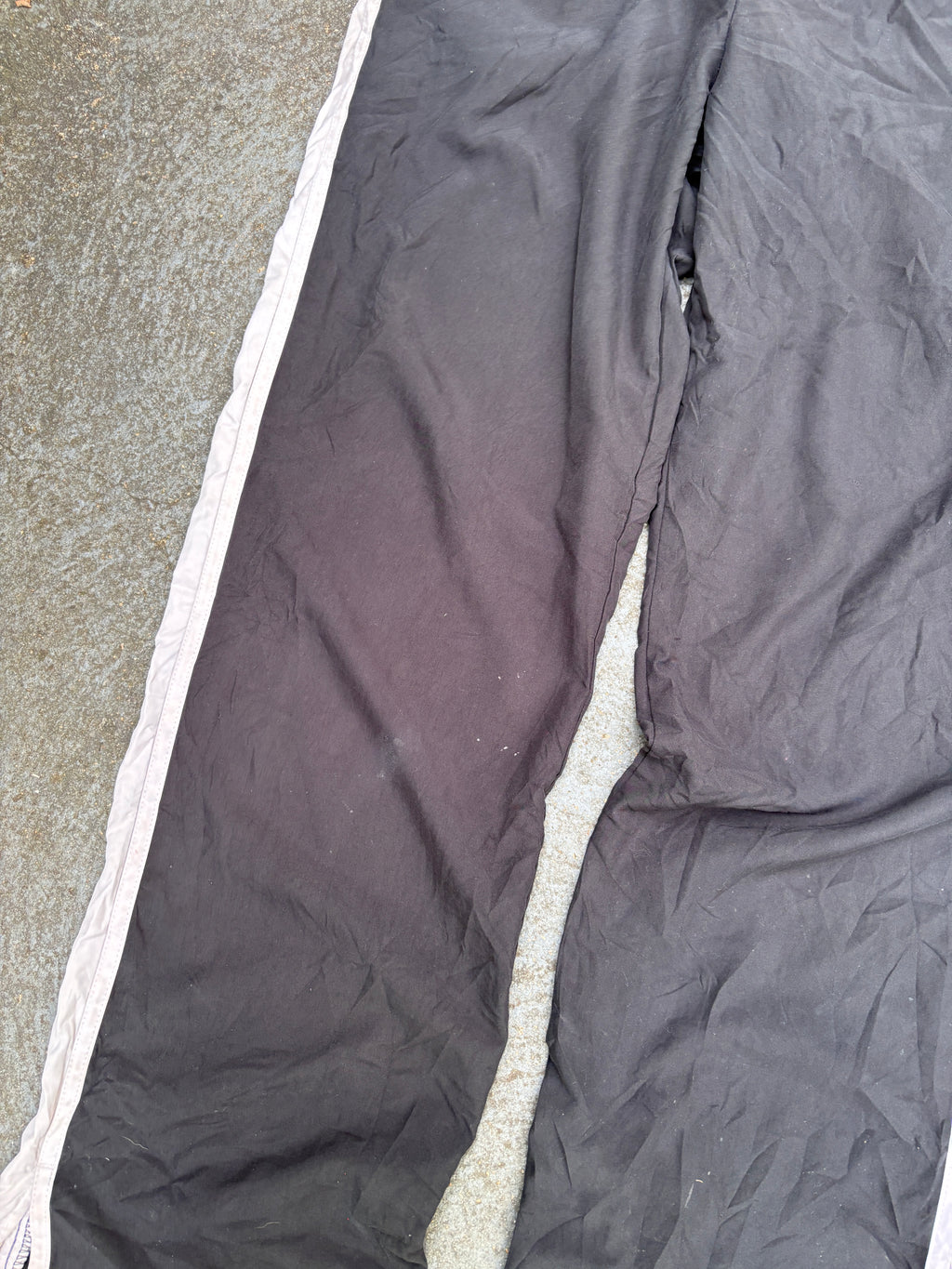 Vintage Y2K Nike Track Pants Womens M Black White Side Detail Wide Leg Ankle Slit