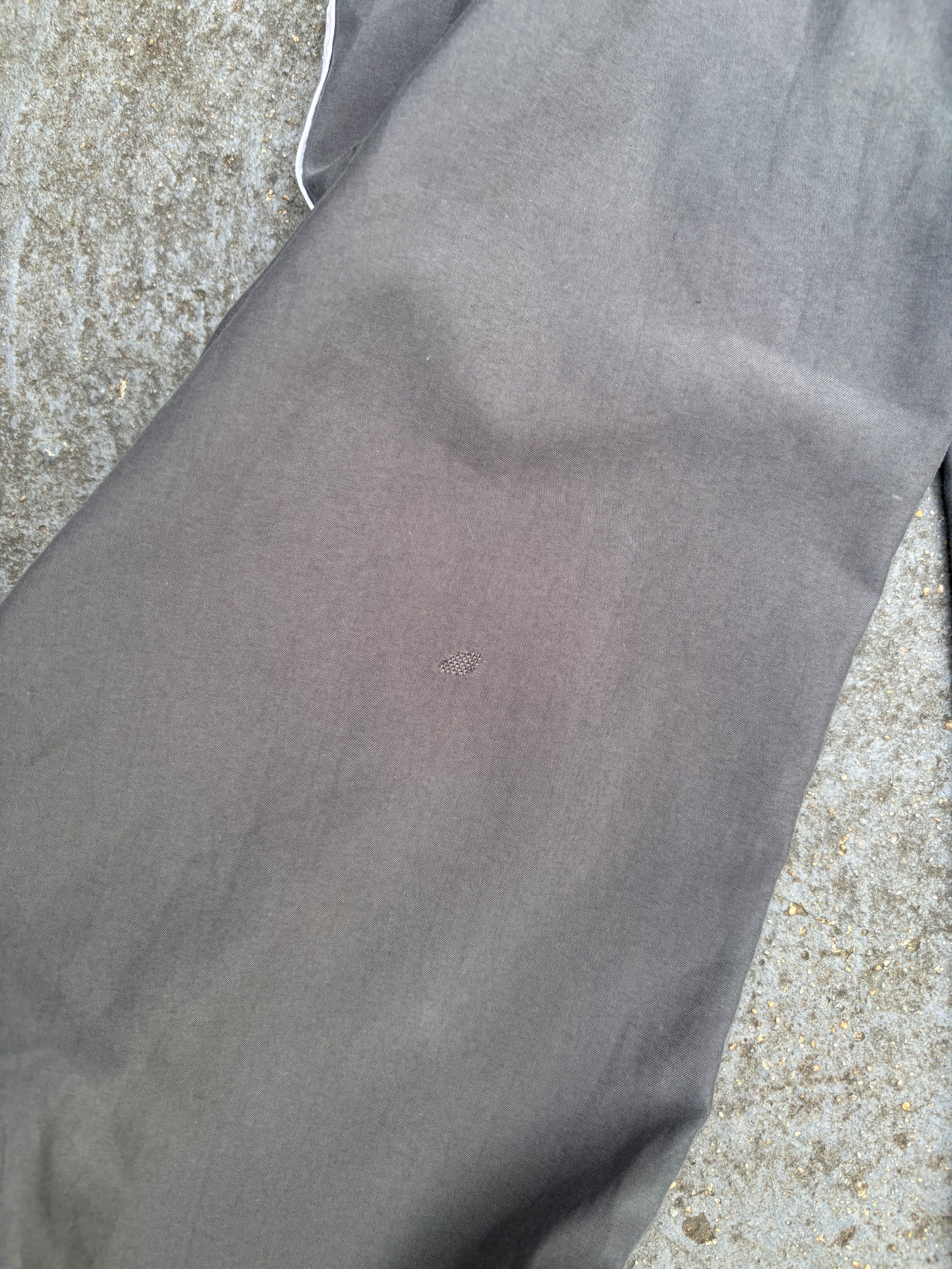 Vintage Y2K Nike Track Pants Womens M Grey Pink White Detail Ankle Swoosh Wide Leg