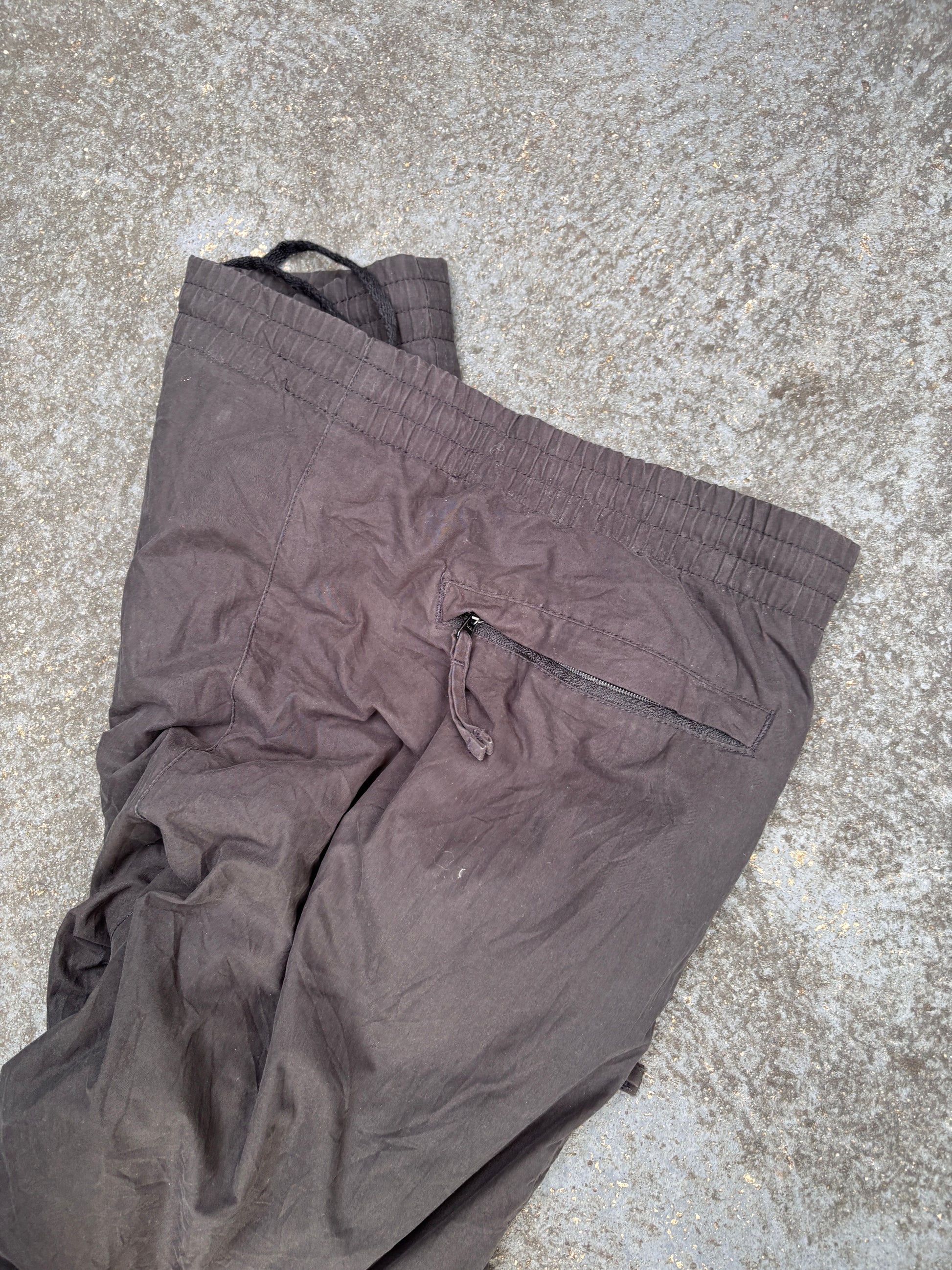 Vintage 90s Nike Track Pants S Black White Double Swoosh Pocket & Leg Straight Leg