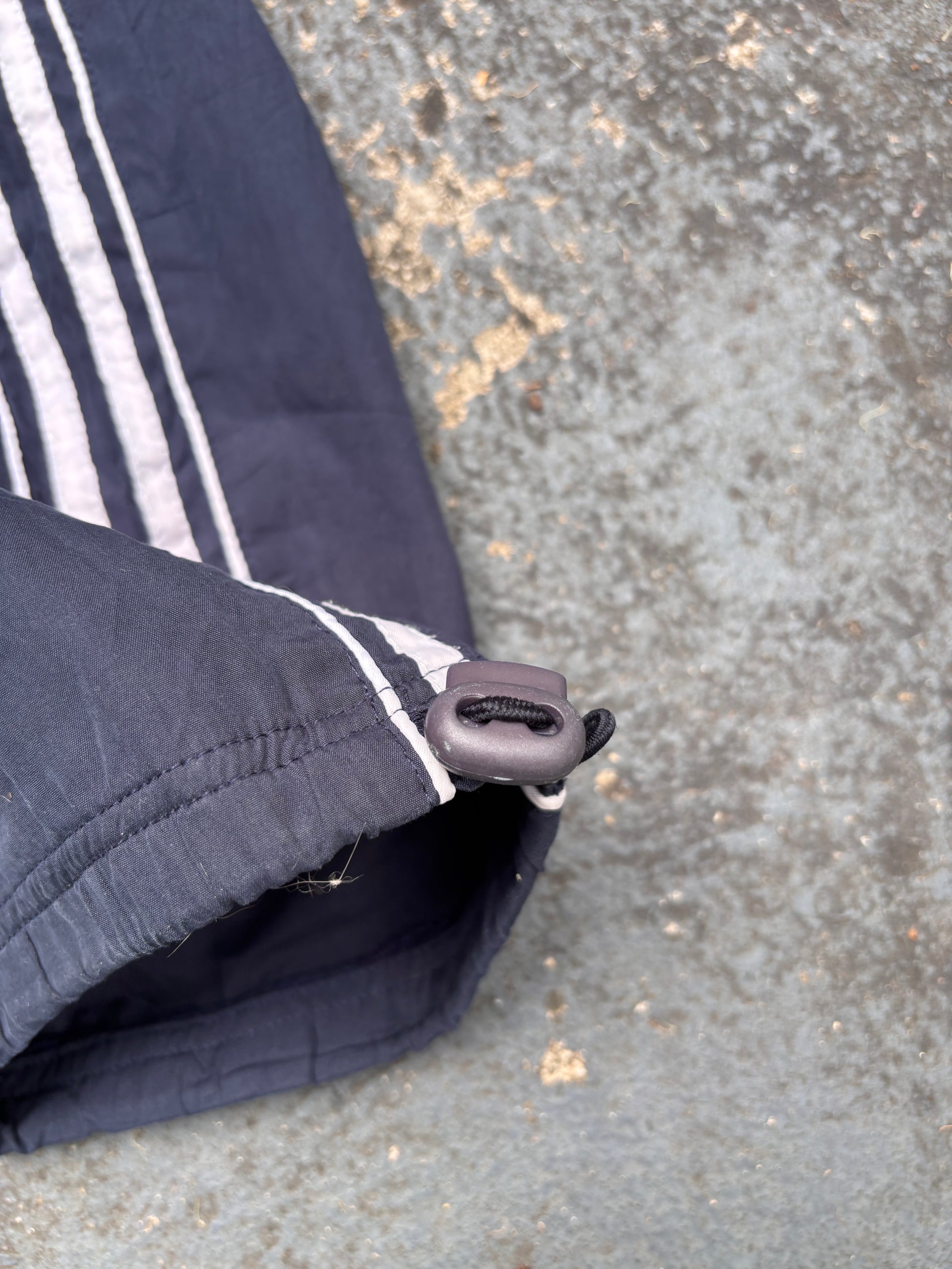 Vintage Y2K/90s Nike Track Pants XXL Navy White Detail Wide Leg Bungee Ankle Windbreakers