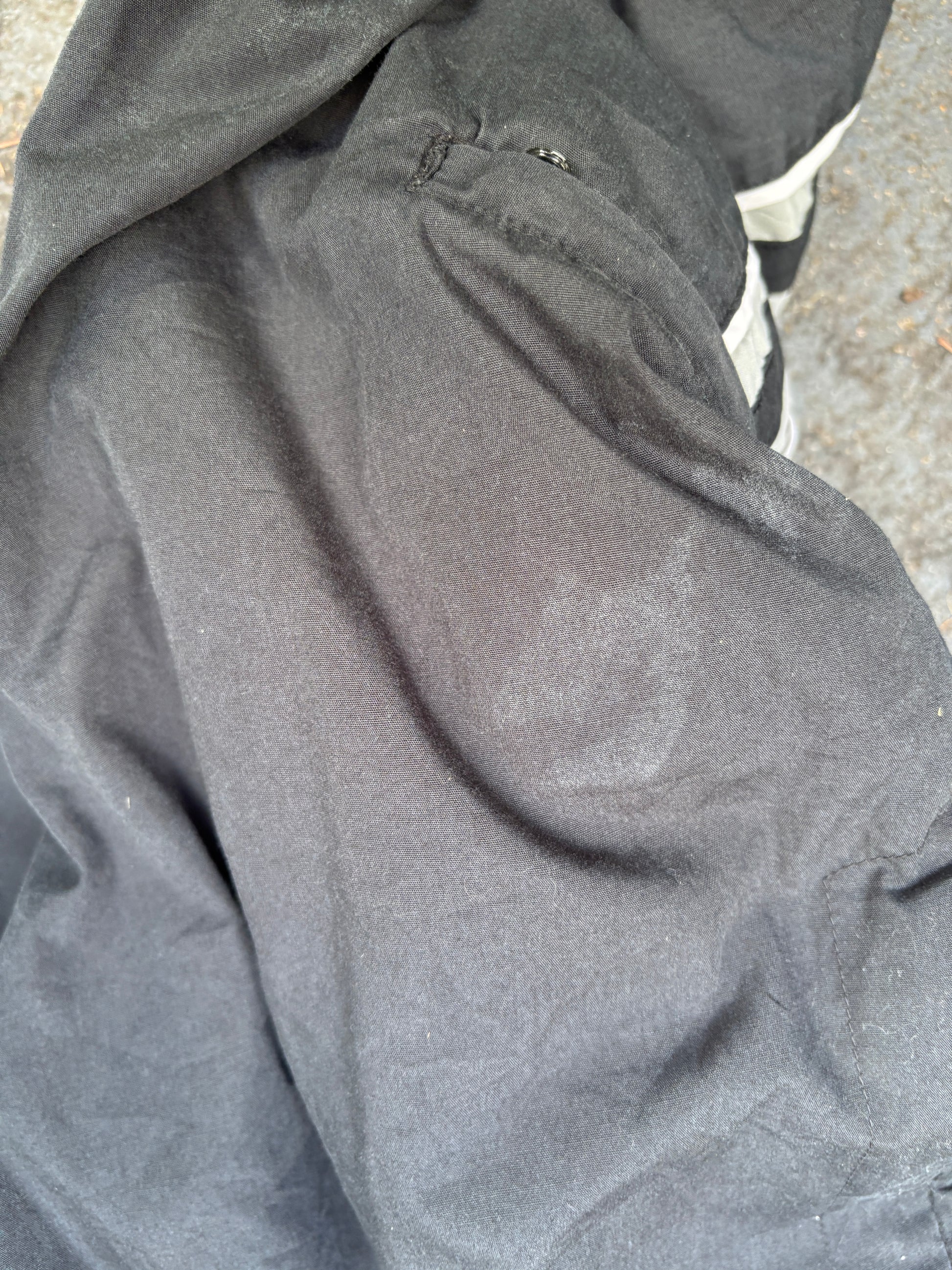 Vintage Y2K Nike Cargo Track Pants XL Black White Grey Side Detail Wide Leg