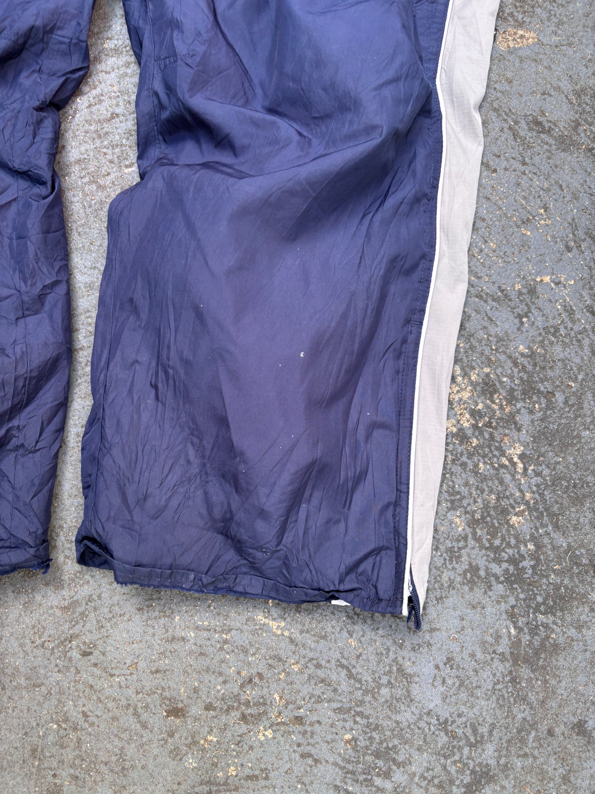 Vintage Y2K Nike Track Pants M Navy Grey Detail Classic Nylon Windbreakers