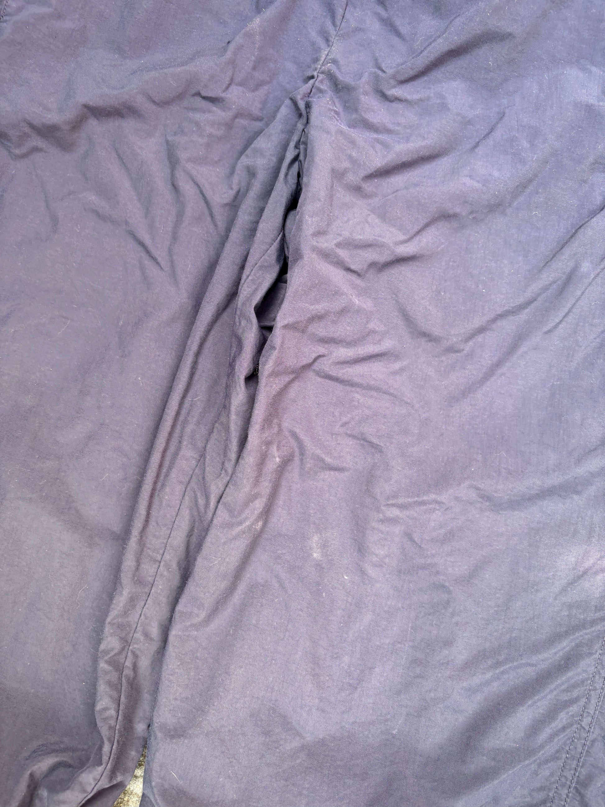 Vintage 90s Nike Track Pants Men’s L Navy Nylon Wide Leg White Swoosh Windbreakers