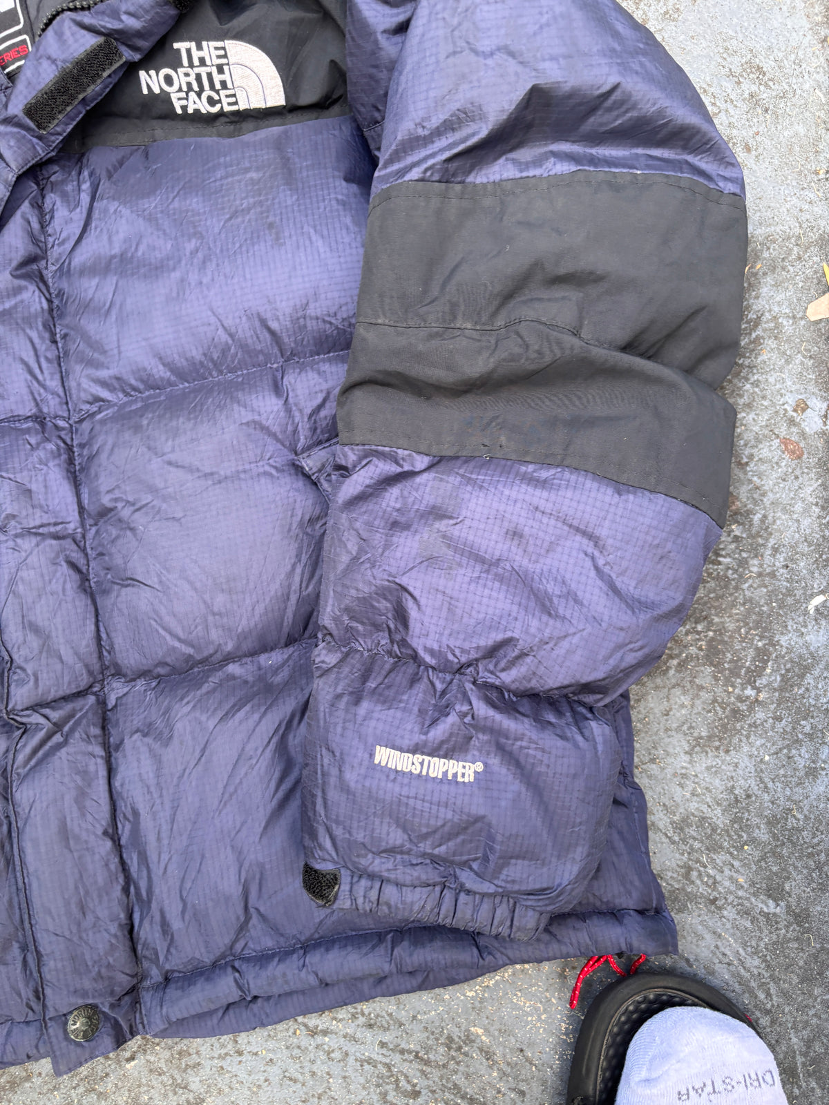 The North Face Puffer Jacket Womens S Blue/Black 700 Summit Series Down With Hood Nuptse