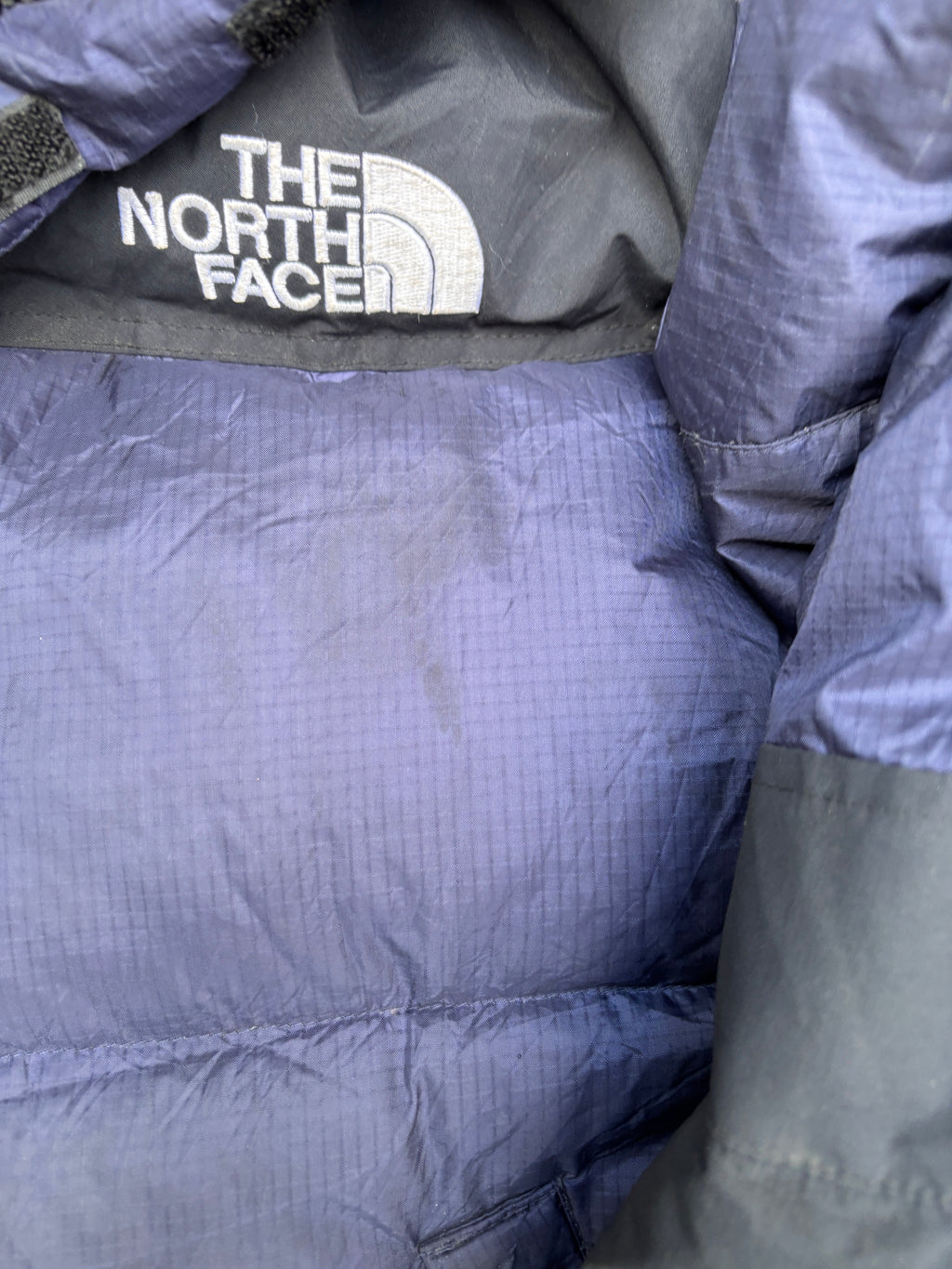 The North Face Puffer Jacket Womens S Blue/Black 700 Summit Series Down With Hood Nuptse