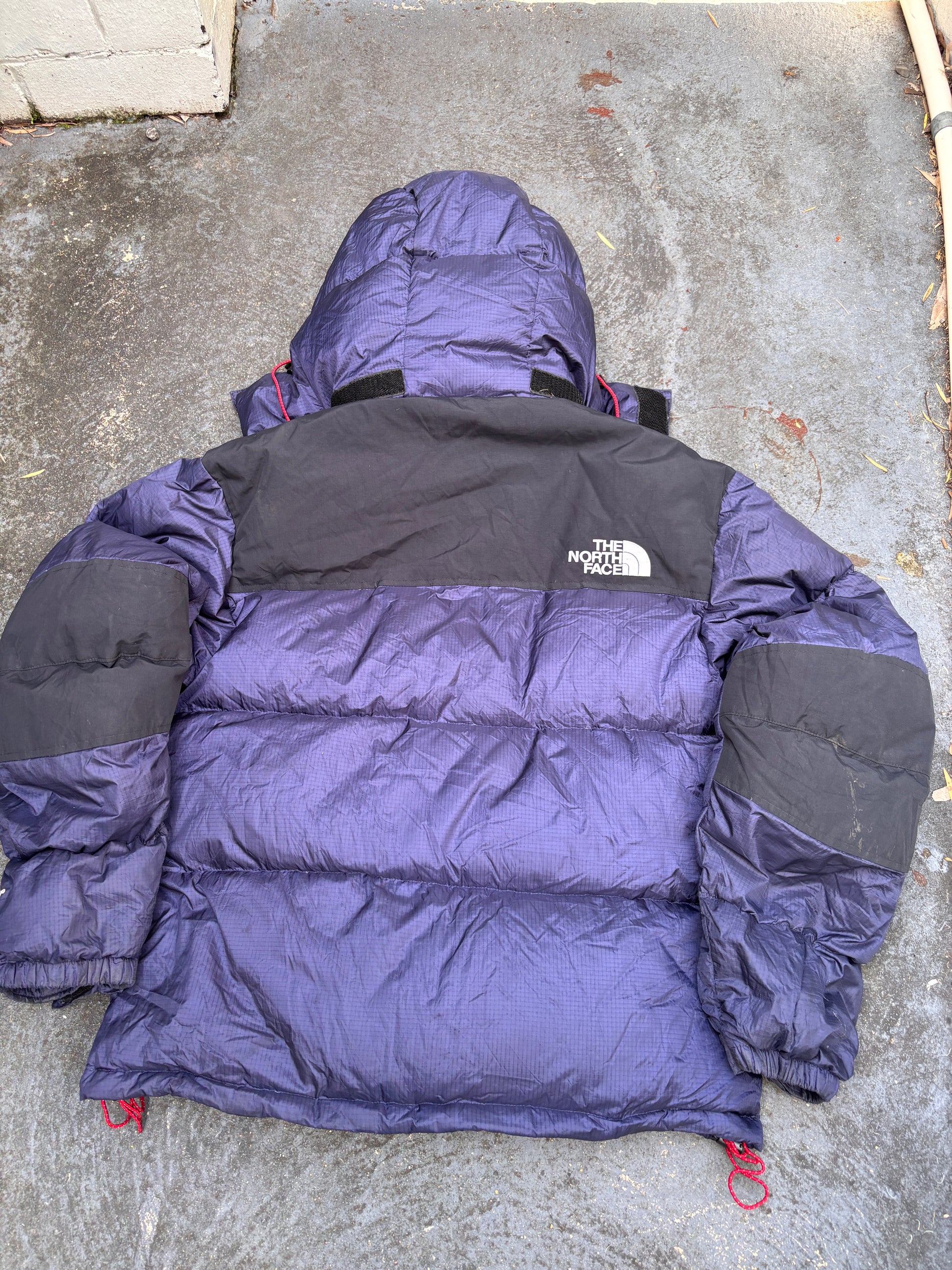 The North Face Puffer Jacket Womens S Blue/Black 700 Summit Series Down With Hood Nuptse