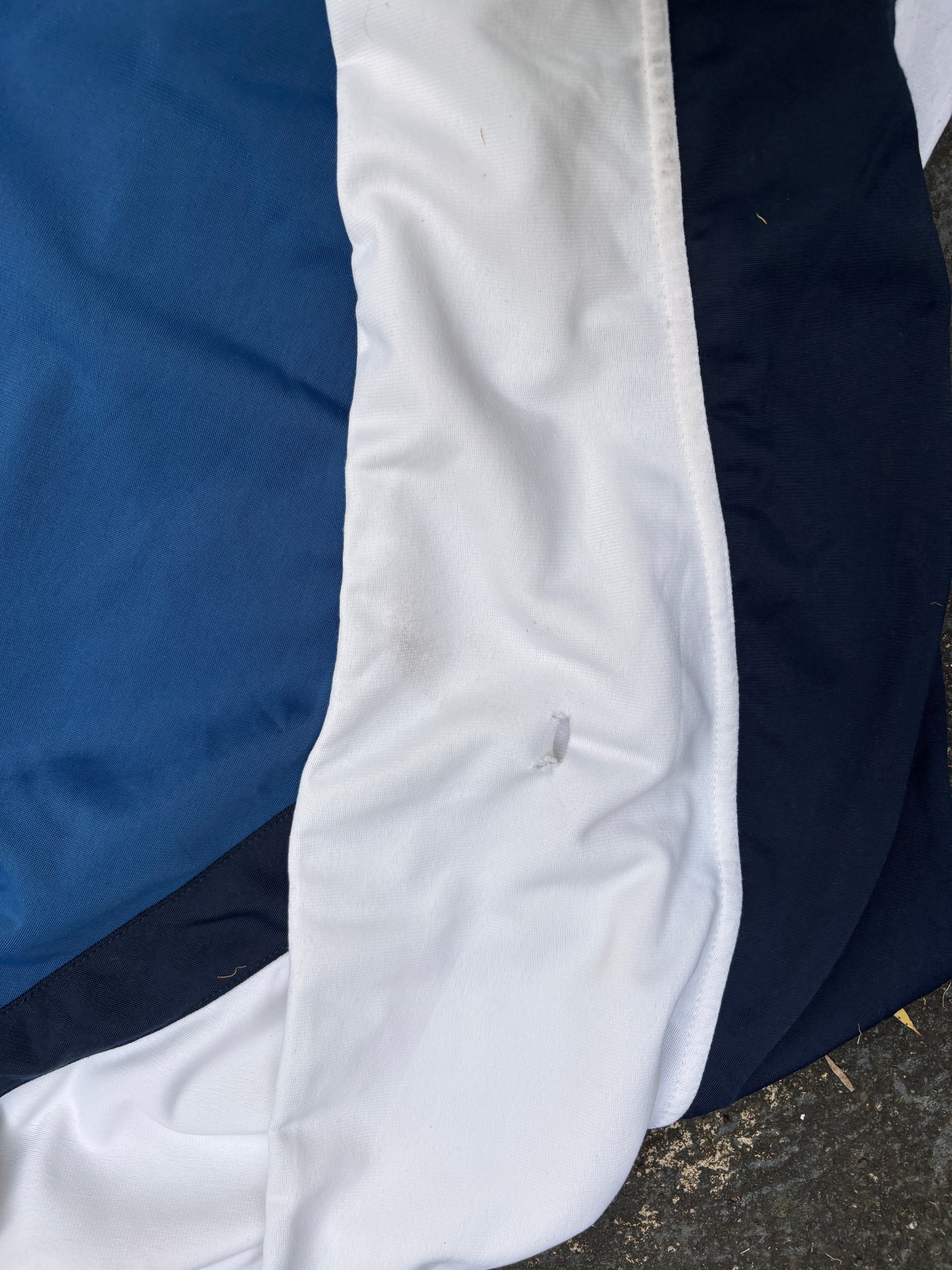 Vintage 90s Nike Jacket Size M Navy White Detail Spell Out Logo Full Zip Mock Neck