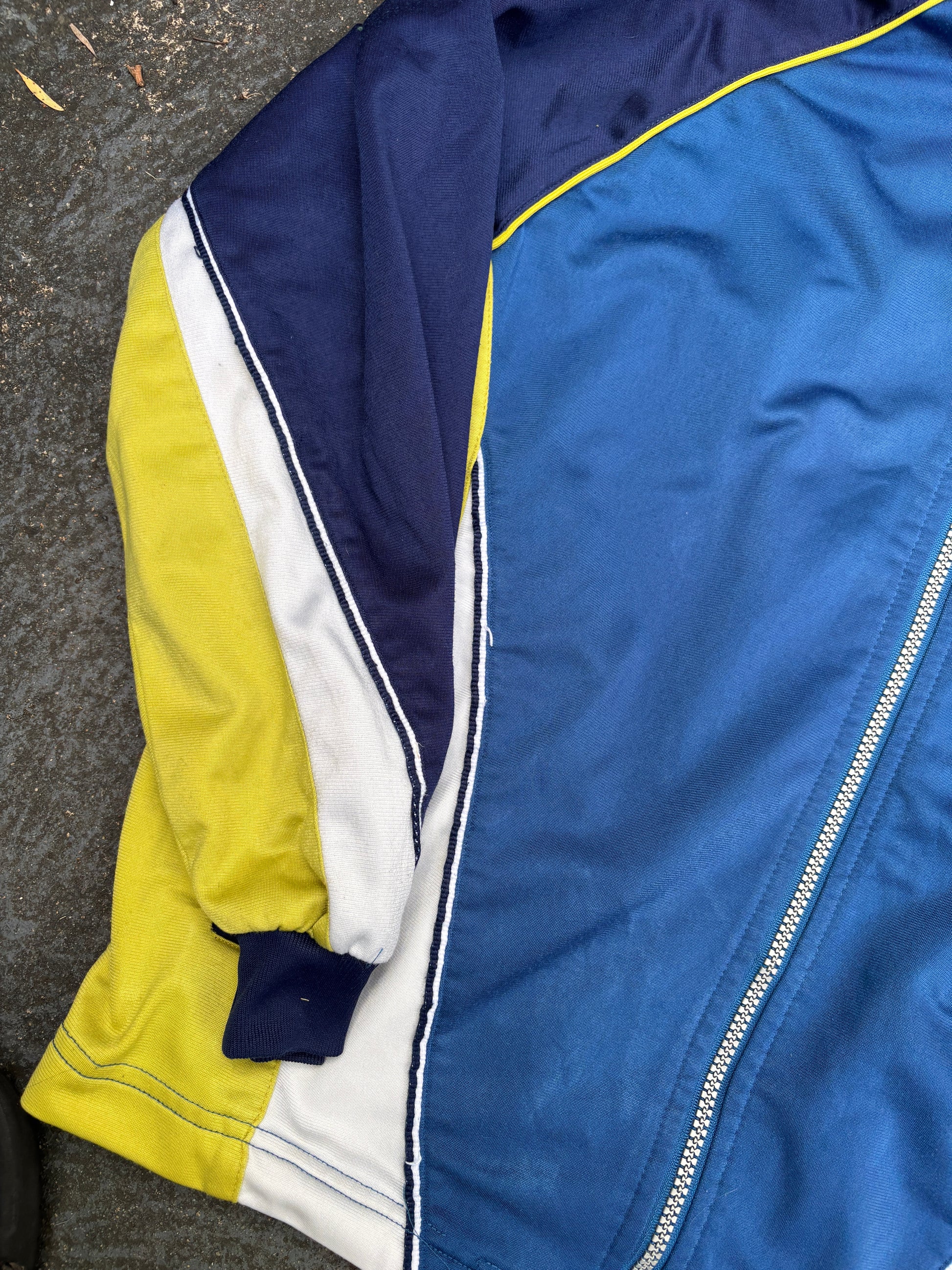Vintage 90s Kappa Jacket Womens S Blue Yellow Spell Out Badge Logo Embroidered