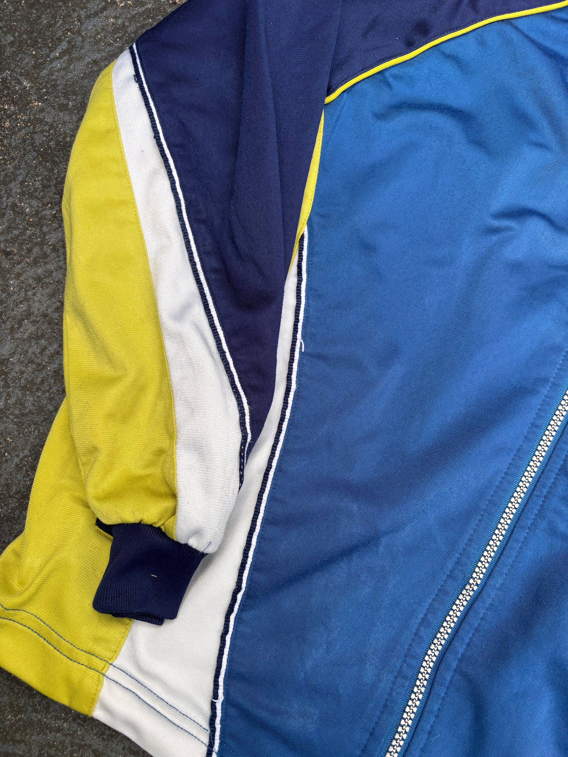 Vintage 90s Kappa Jacket Womens S Blue Yellow Spell Out Badge Logo Embroidered