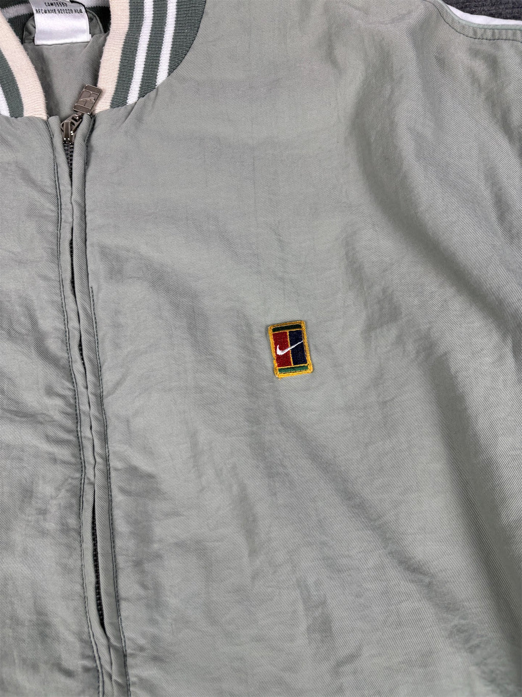 Vintage 90's Nike Court Jacket Men's XL Green White Panels Full Zip