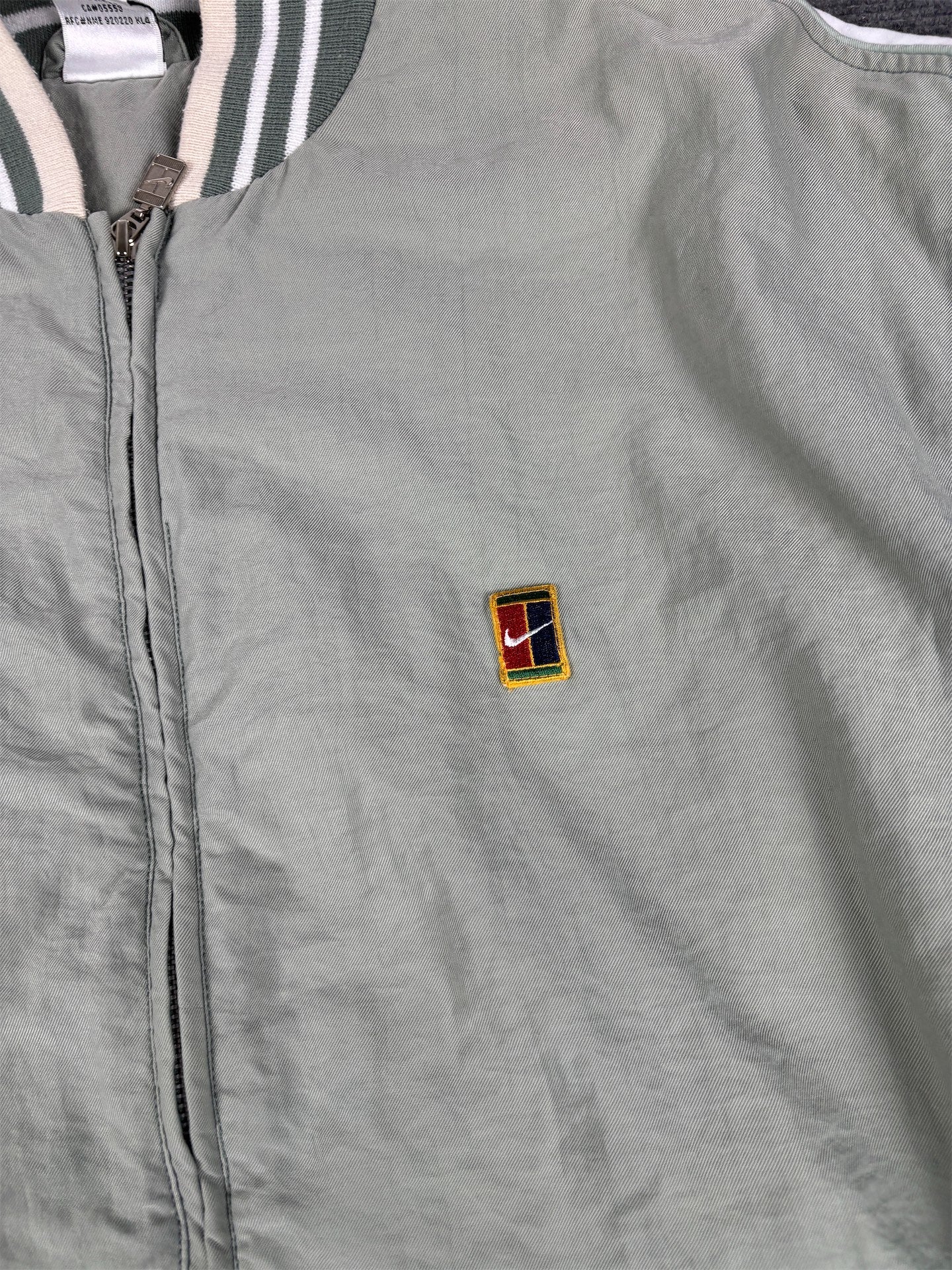 Vintage 90's Nike Court Jacket Men's XL Green White Panels Full Zip