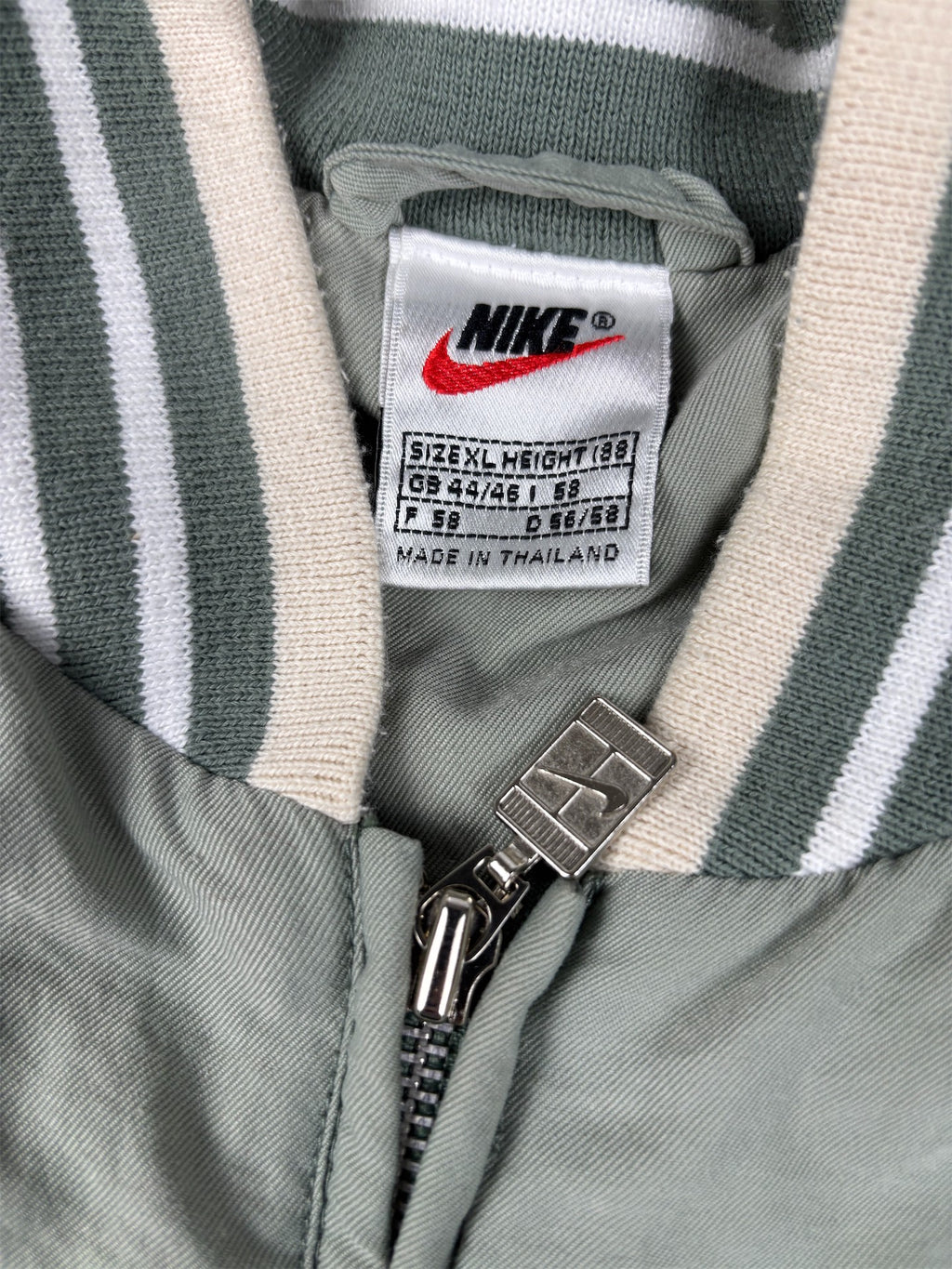 Vintage 90's Nike Court Jacket Men's XL Green White Panels Full Zip
