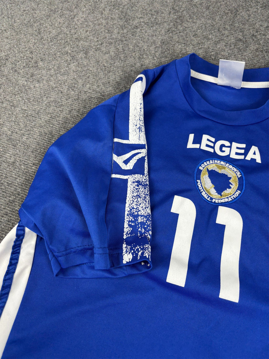 Vintage Y2K Legea Jersey Men's M Blue Bosina and Hercegovina 08/09 Team Round Neck