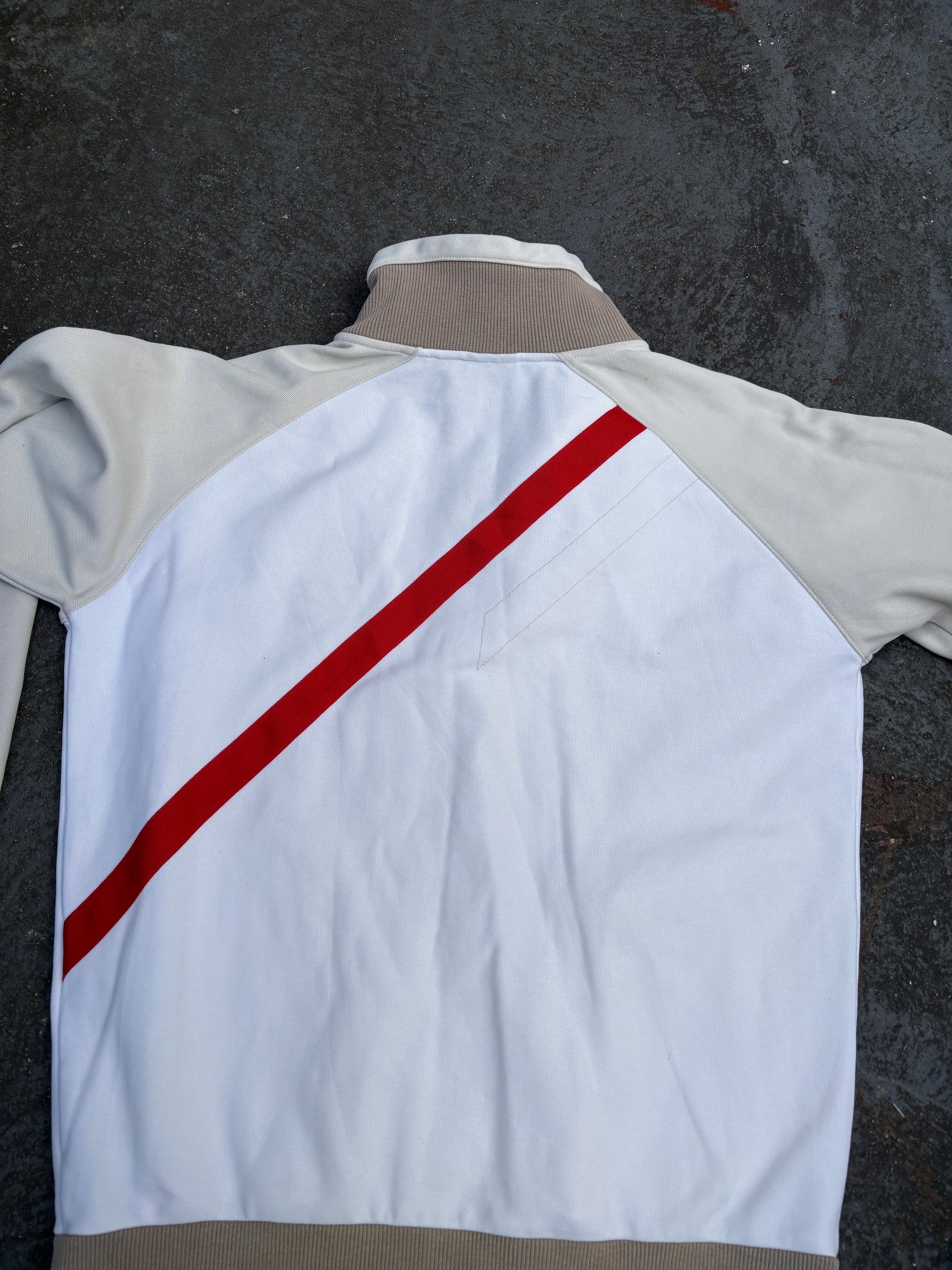 Vintage Y2K Nike Football Jacket White Red Embroidered Logo Mock Full Zip