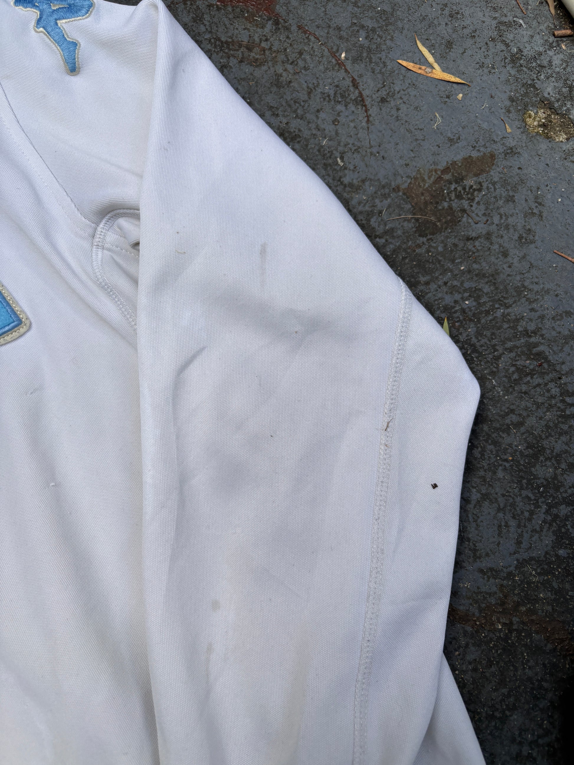Vintage Y2K Italy Kappa Jacket Size S White Blue Football Embroidered Logo Full Zip