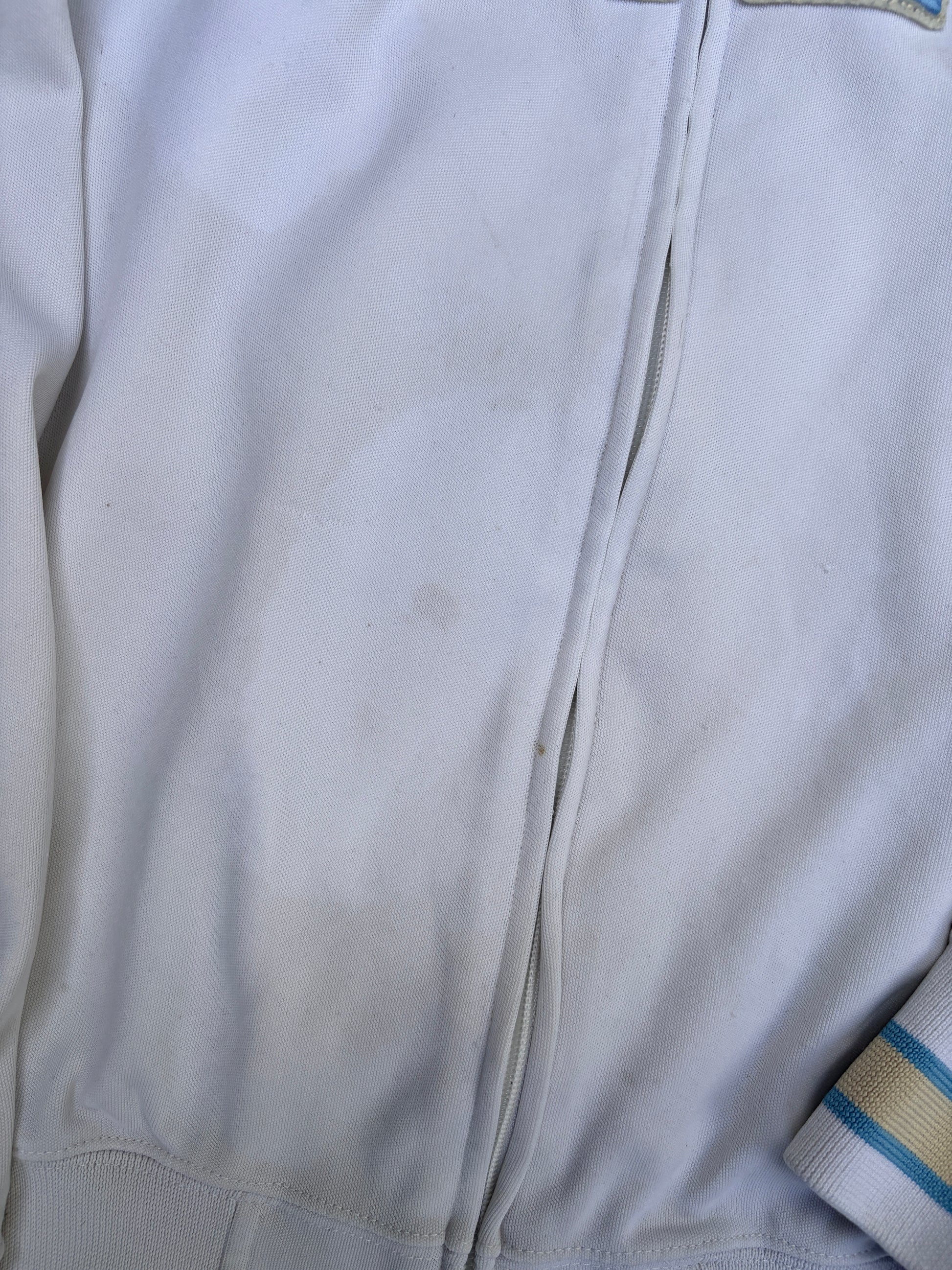 Vintage Y2K Italy Kappa Jacket Size S White Blue Football Embroidered Logo Full Zip