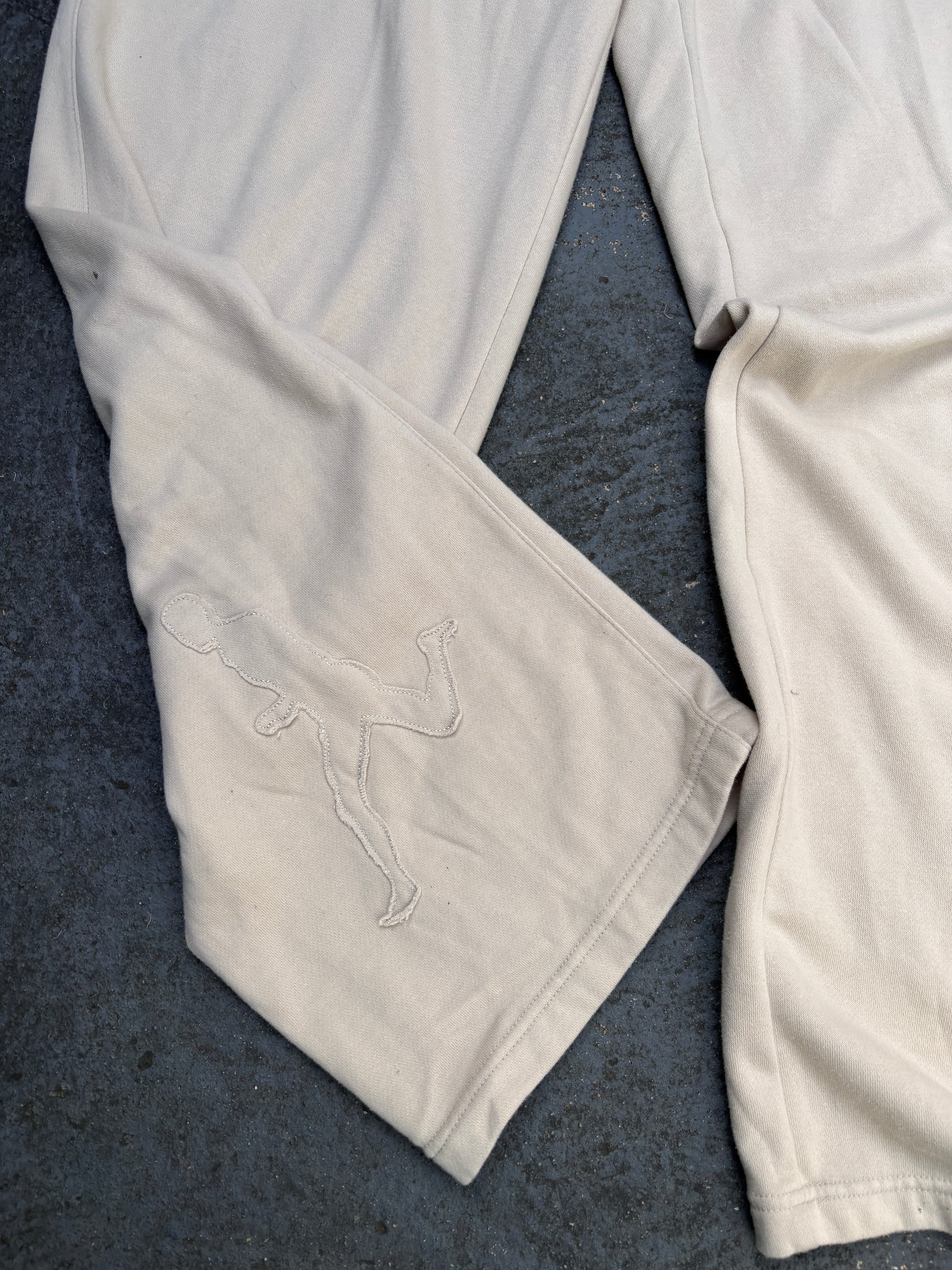 Vintage Y2K Nike Track Pants Size XL Cream NWTs Embroidered Fleece Wide Leg DEADSTOCK