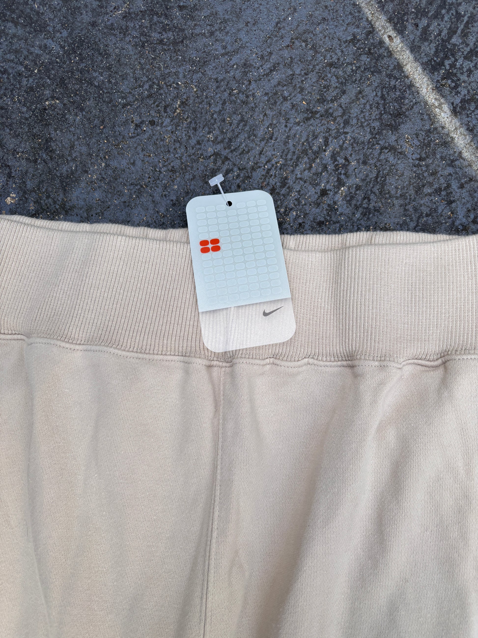 Vintage Y2K Nike Track Pants Size XL Cream NWTs Embroidered Fleece Wide Leg DEADSTOCK