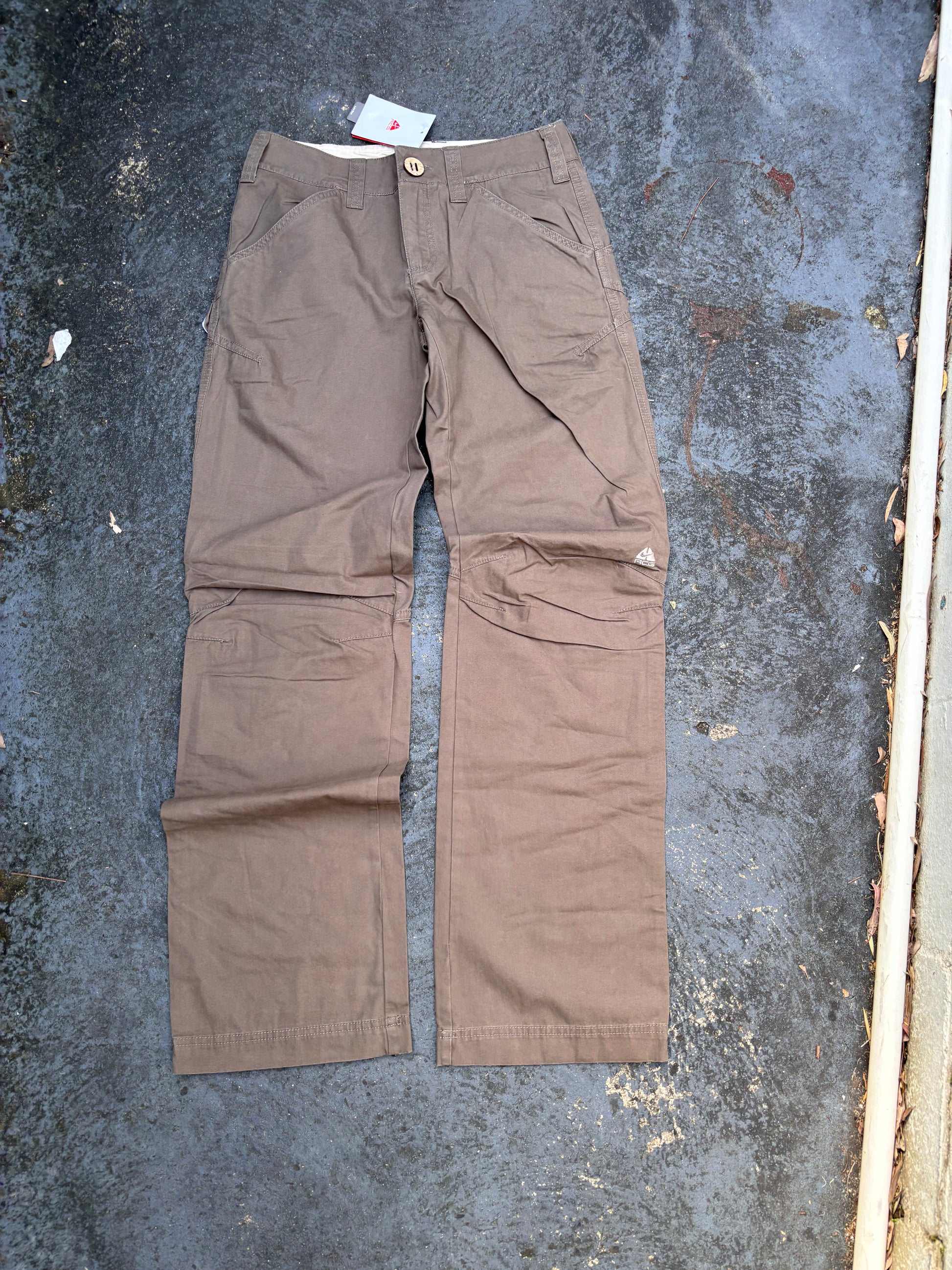 Vintage Y2K Nike ACG Pants Womens S Brown Double Knee Hiking Chinos