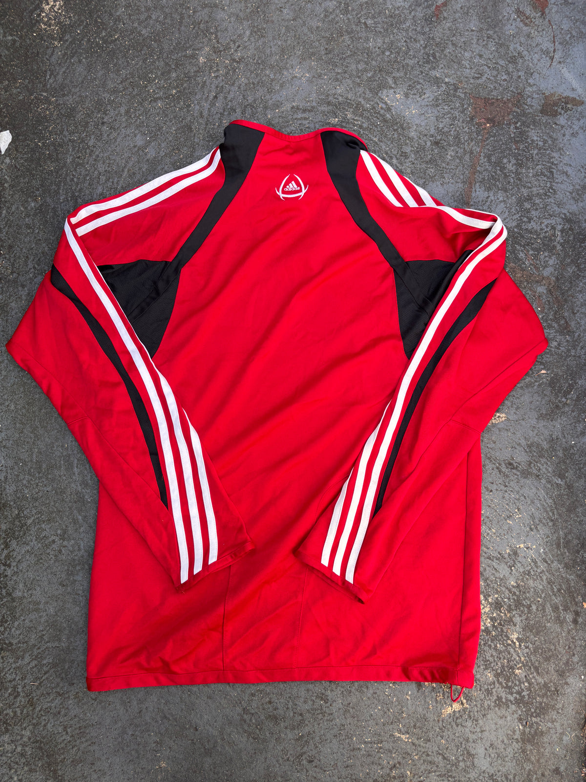 Vintage Y2K Adidas Jumper Size M Red White Black Predator Logo 1/4 Zip Pullover