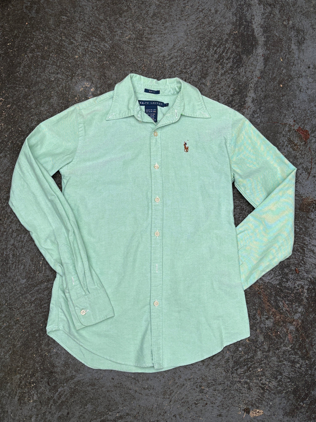 Ralph Lauren Shirt Women’s S Slim Fit Green Colour Pony Collared Button-Up