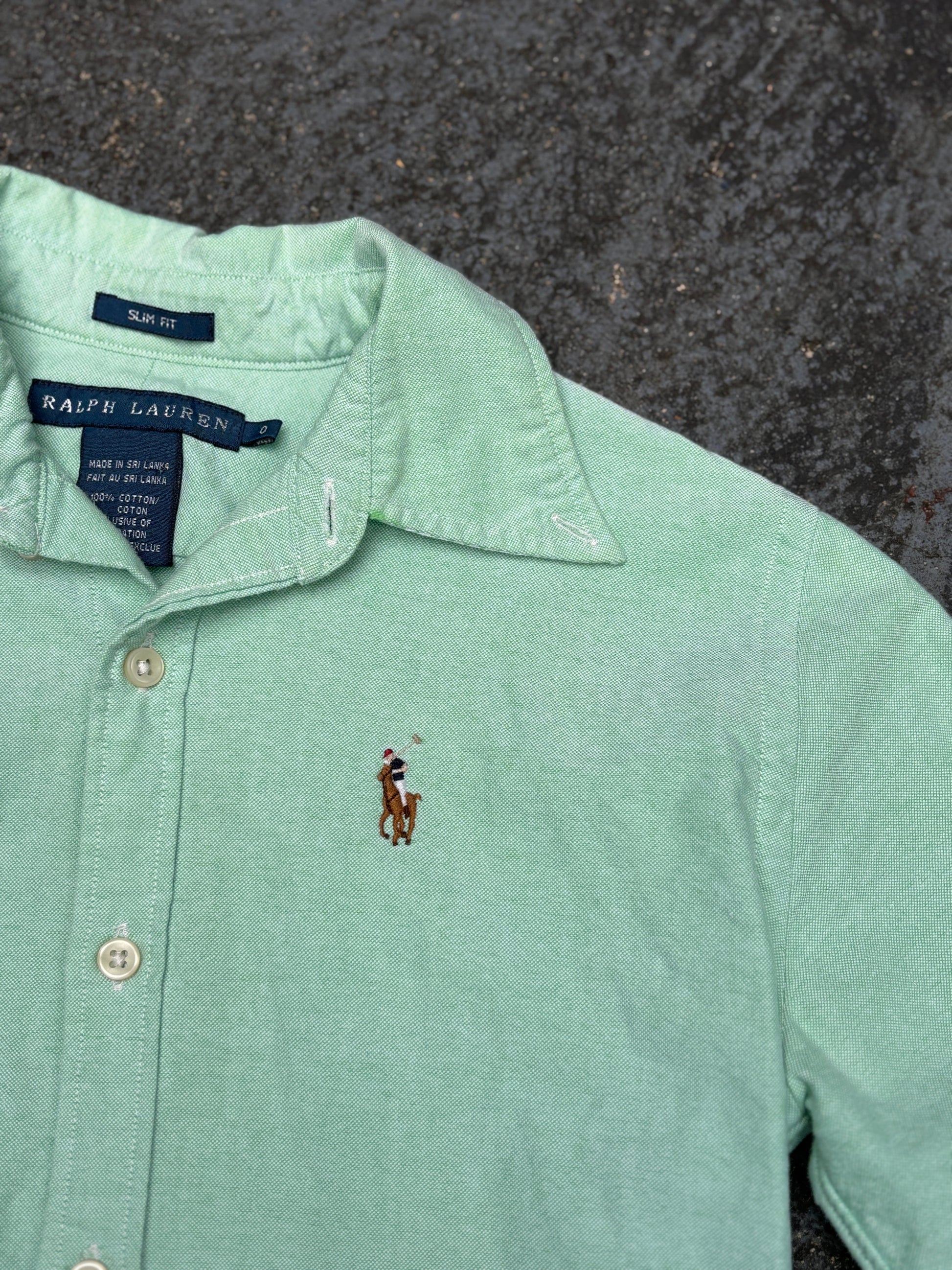Ralph Lauren Shirt Women’s S Slim Fit Green Colour Pony Collared Button-Up
