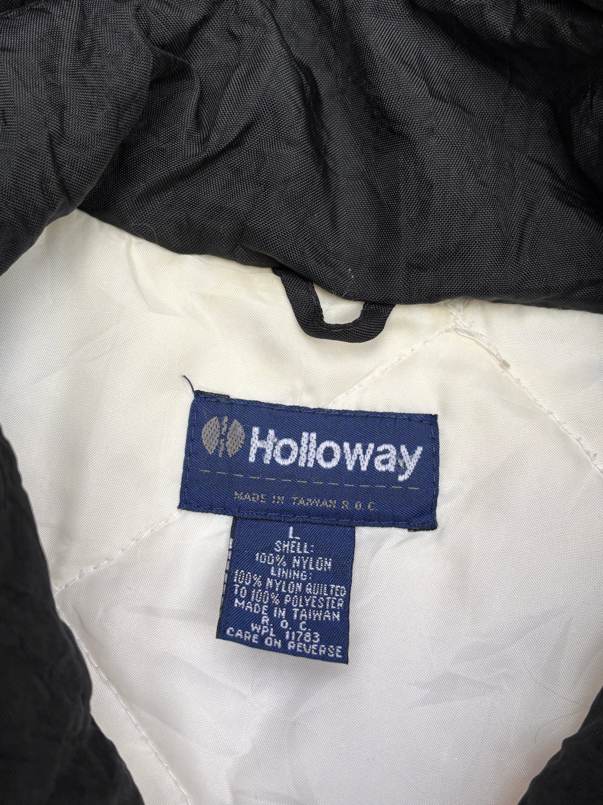 Vintage 90s Holloway Puffer Jacket Size L Red White Black Taekwondo Embroidered Logo