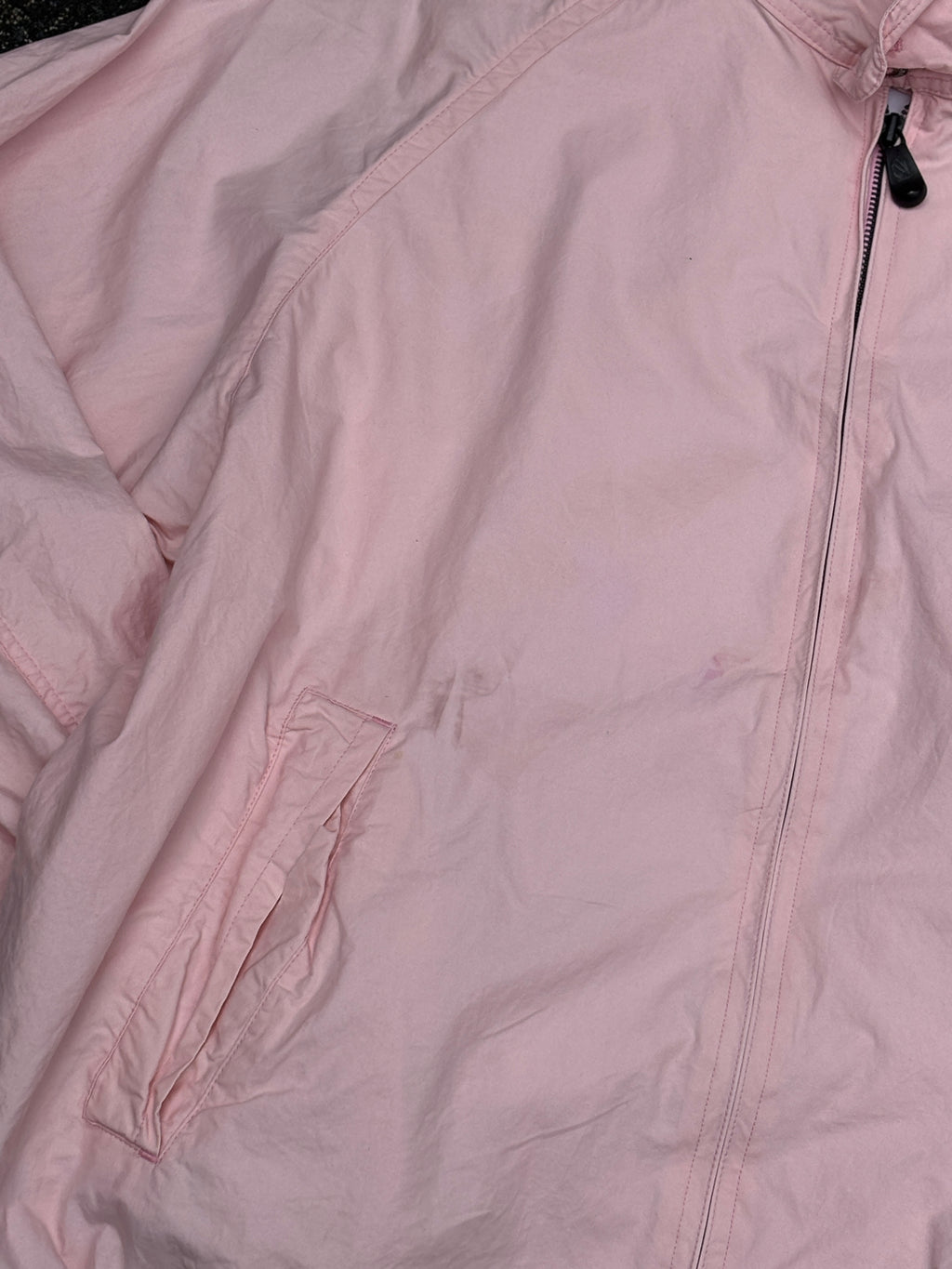 Vintage Y2K Nautica Jacket Size XL Pink Blue Yacht Logo Full Zip Cotton Mock Neck