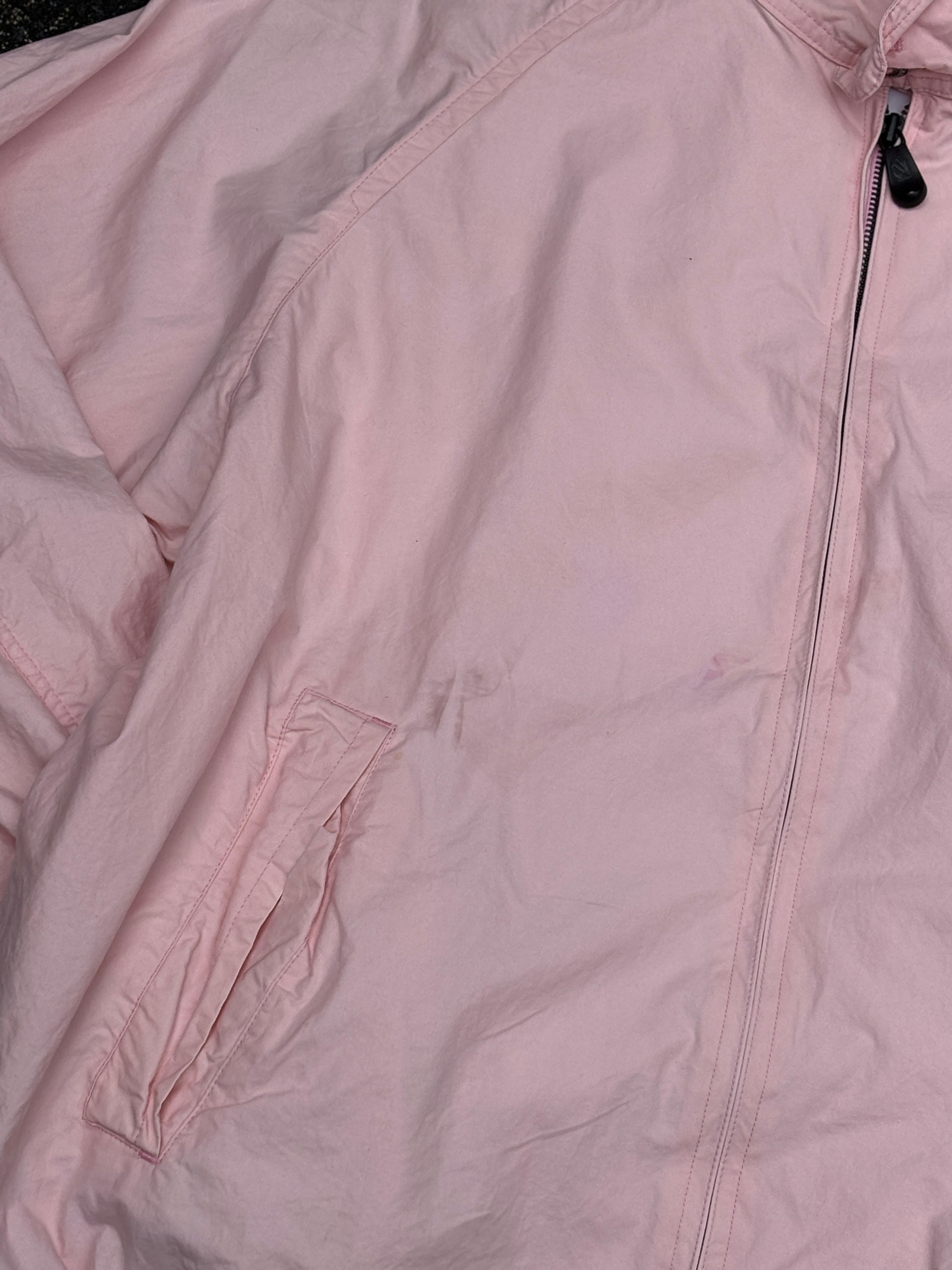 Vintage Y2K Nautica Jacket Size XL Pink Blue Yacht Logo Full Zip Cotton Mock Neck