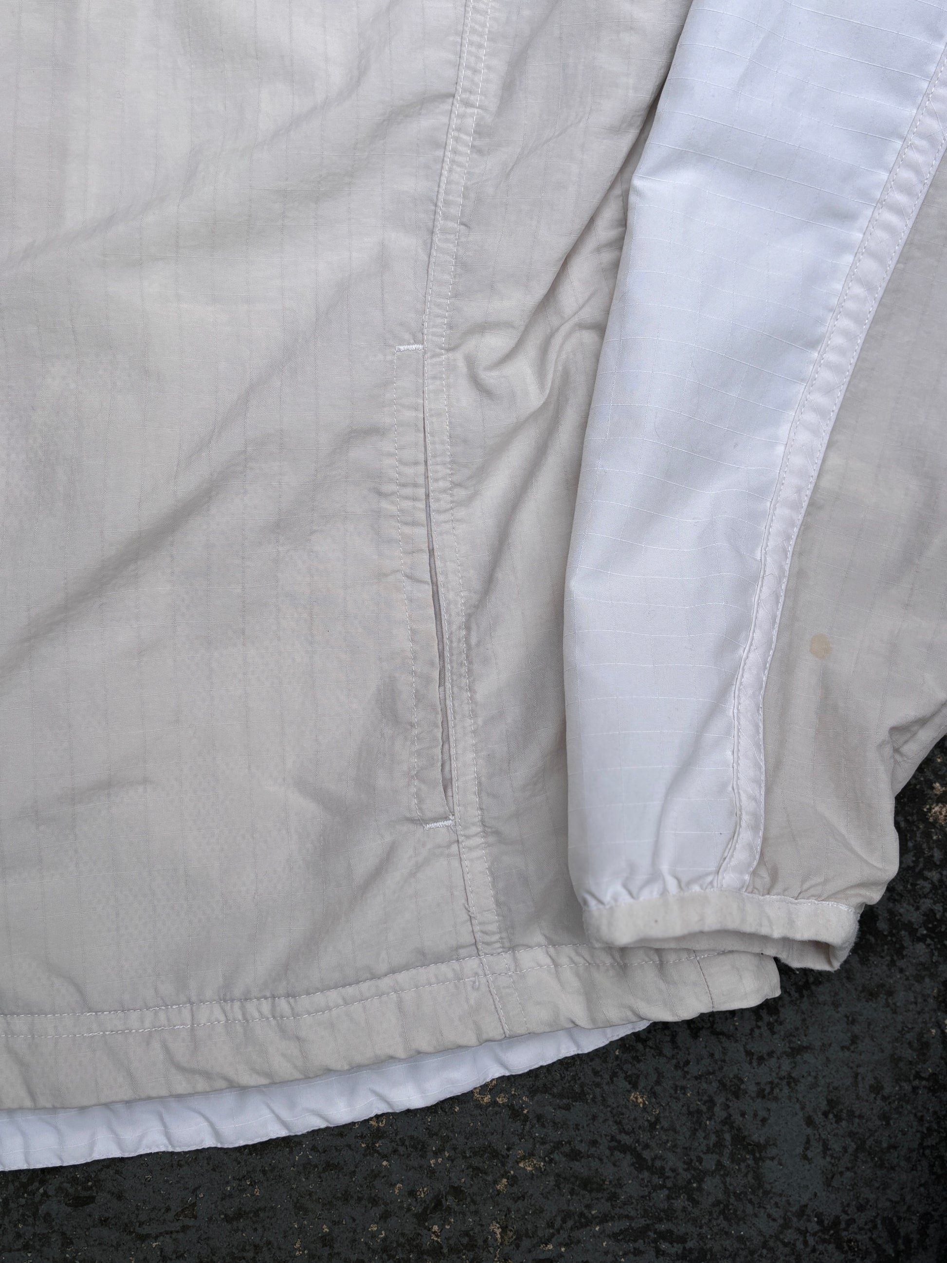 Vintage Y2K Nike Court Jacket Size M White Beige Chest Logo Full Zip Windbreaker