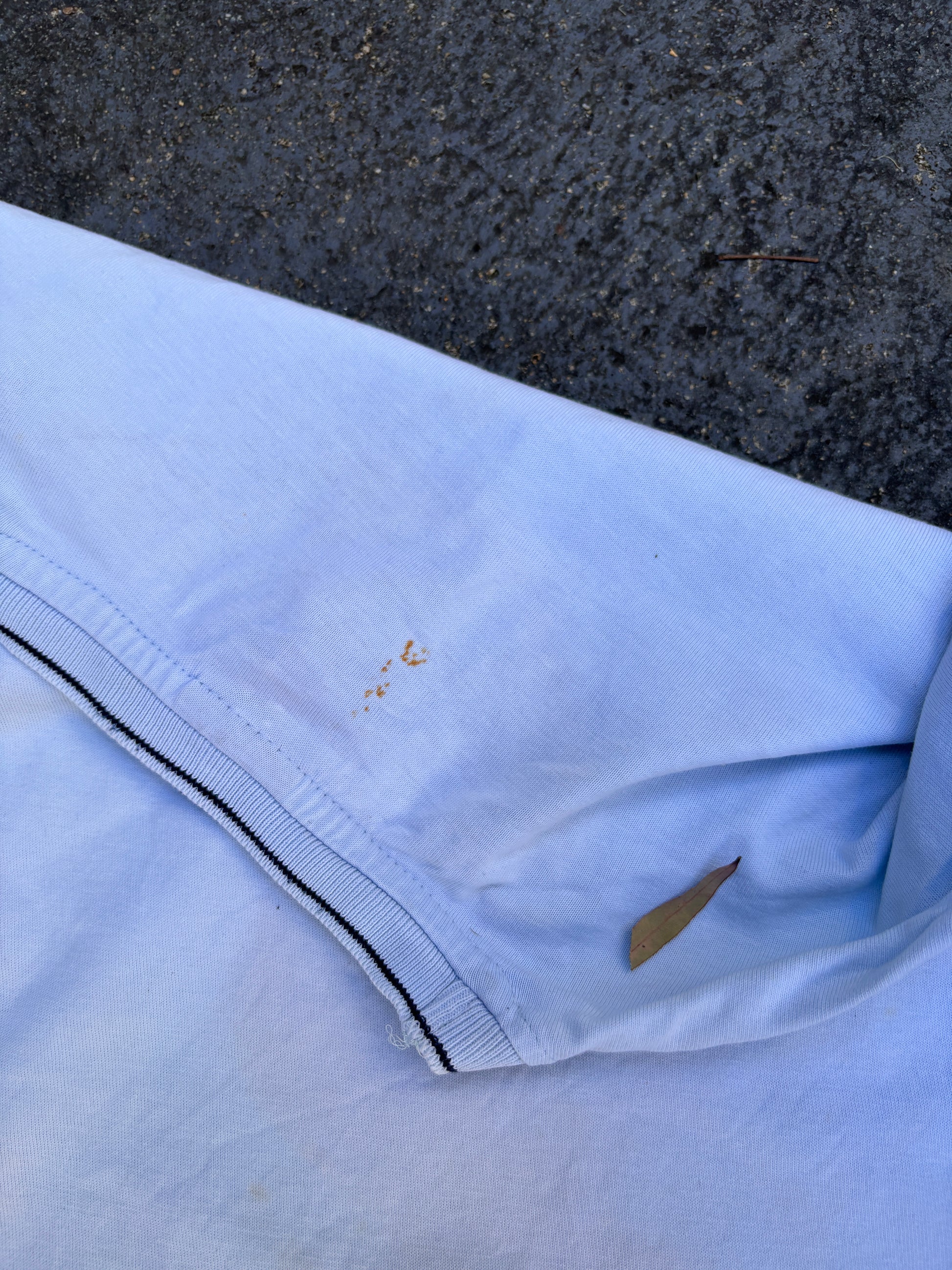 Vintage Y2K Nike T-Shirt Size L Light Blue V-Neck Embroidered Chest Swoosh