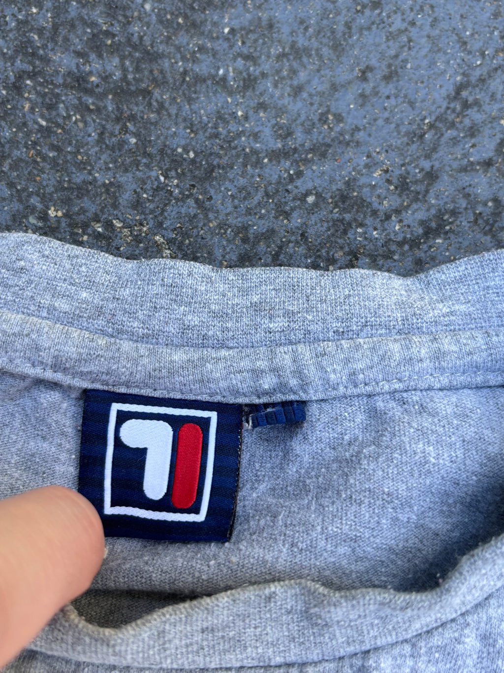 Fila Colour Block T-Shirt Size M Grey White Badge Logo
