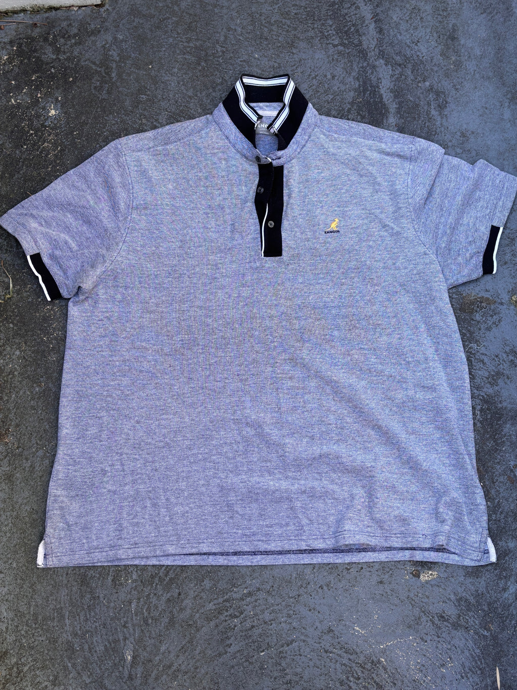 Vintage Kangol Polo Shirt Size 3XL Grey Chest Logo Baggy Hip Hop