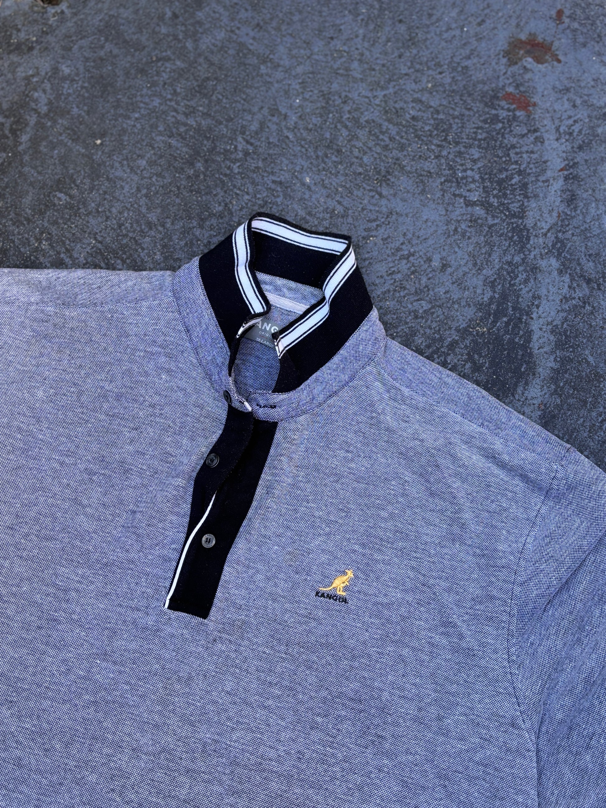 Vintage Kangol Polo Shirt Size 3XL Grey Chest Logo