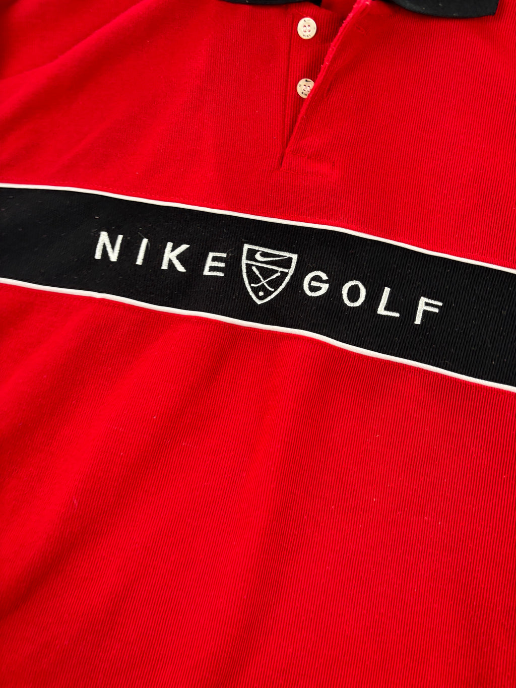 Vintage Nike Golf Yin Yang Swoosh Polo Shirt Men's M Red Black