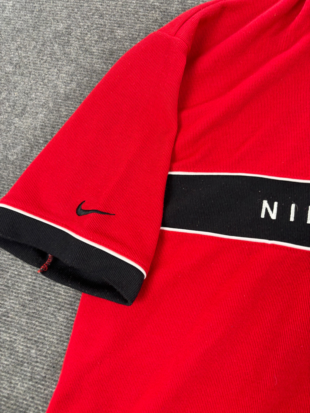 Vintage Nike Golf Yin Yang Swoosh Polo Shirt Men's M Red Black