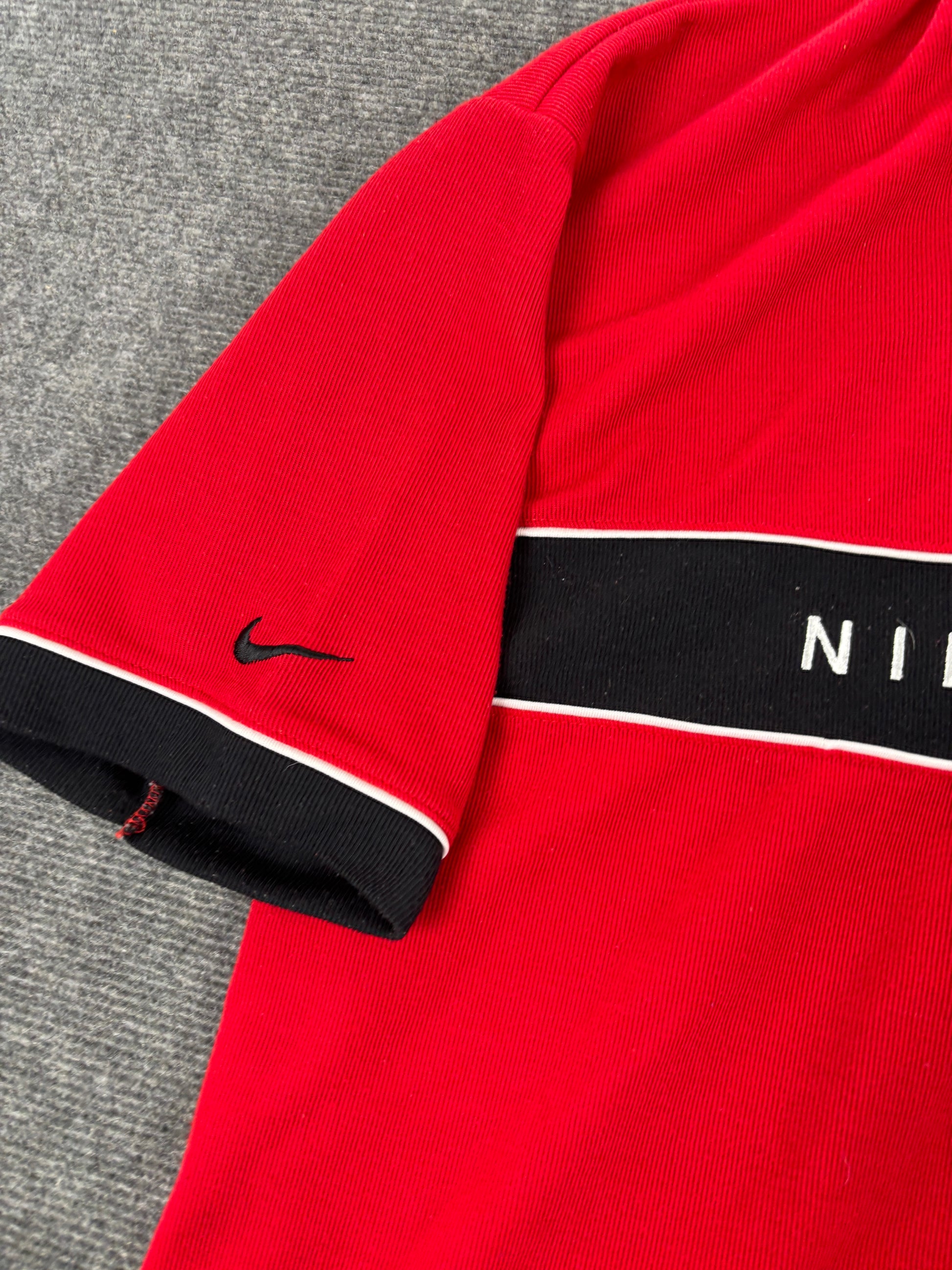 Vintage Nike Golf Yin Yang Swoosh Polo Shirt Men's M Red Black