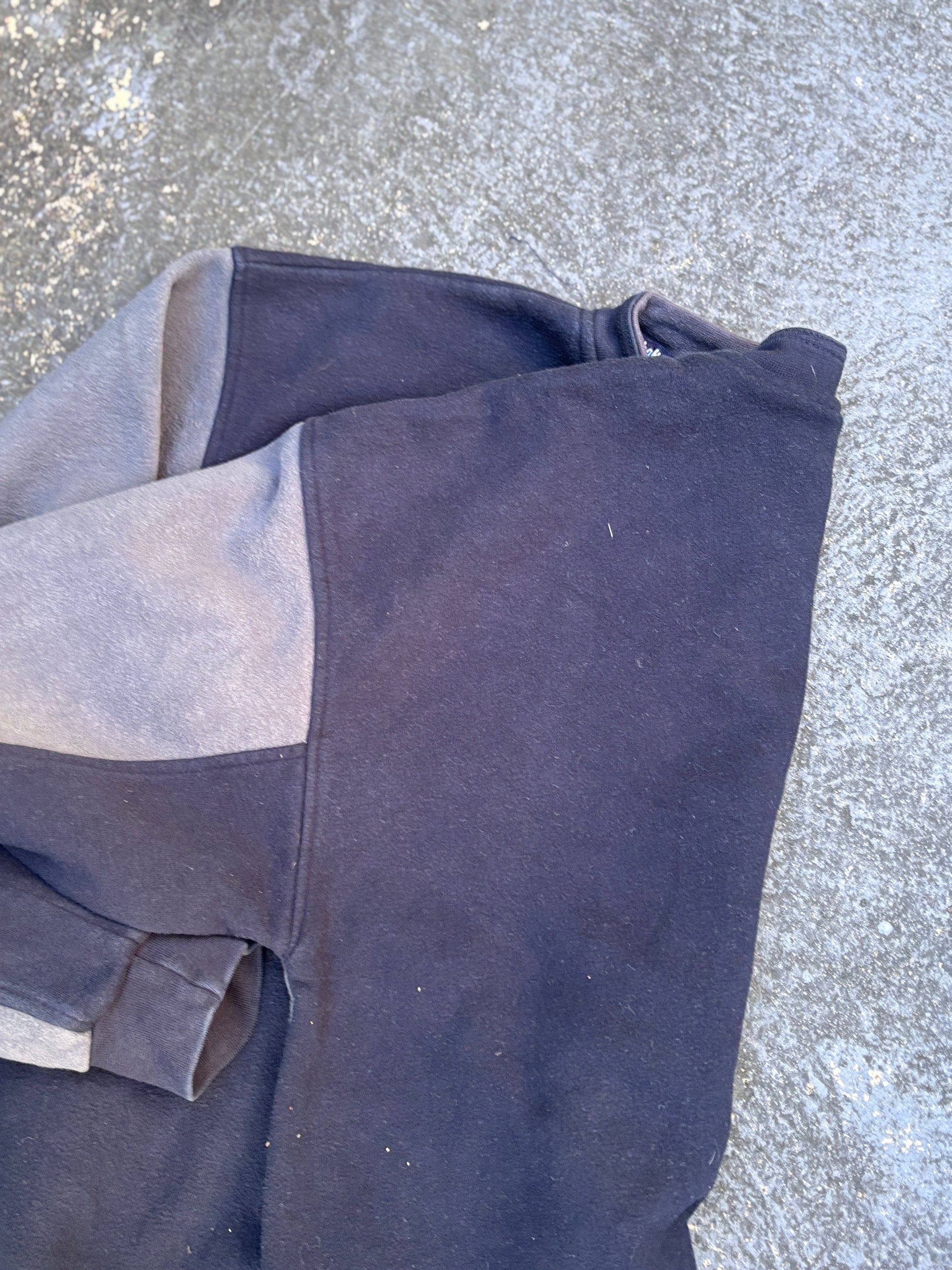 Vintage 90s Reebok Jumper Size XL Navy Grey Embroidered Front Logo Fleece