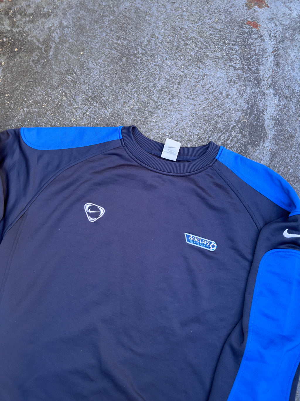 Vintage Y2K Nike Football Jumper Size XL Navy Barclays Premier League Sweatshirt
