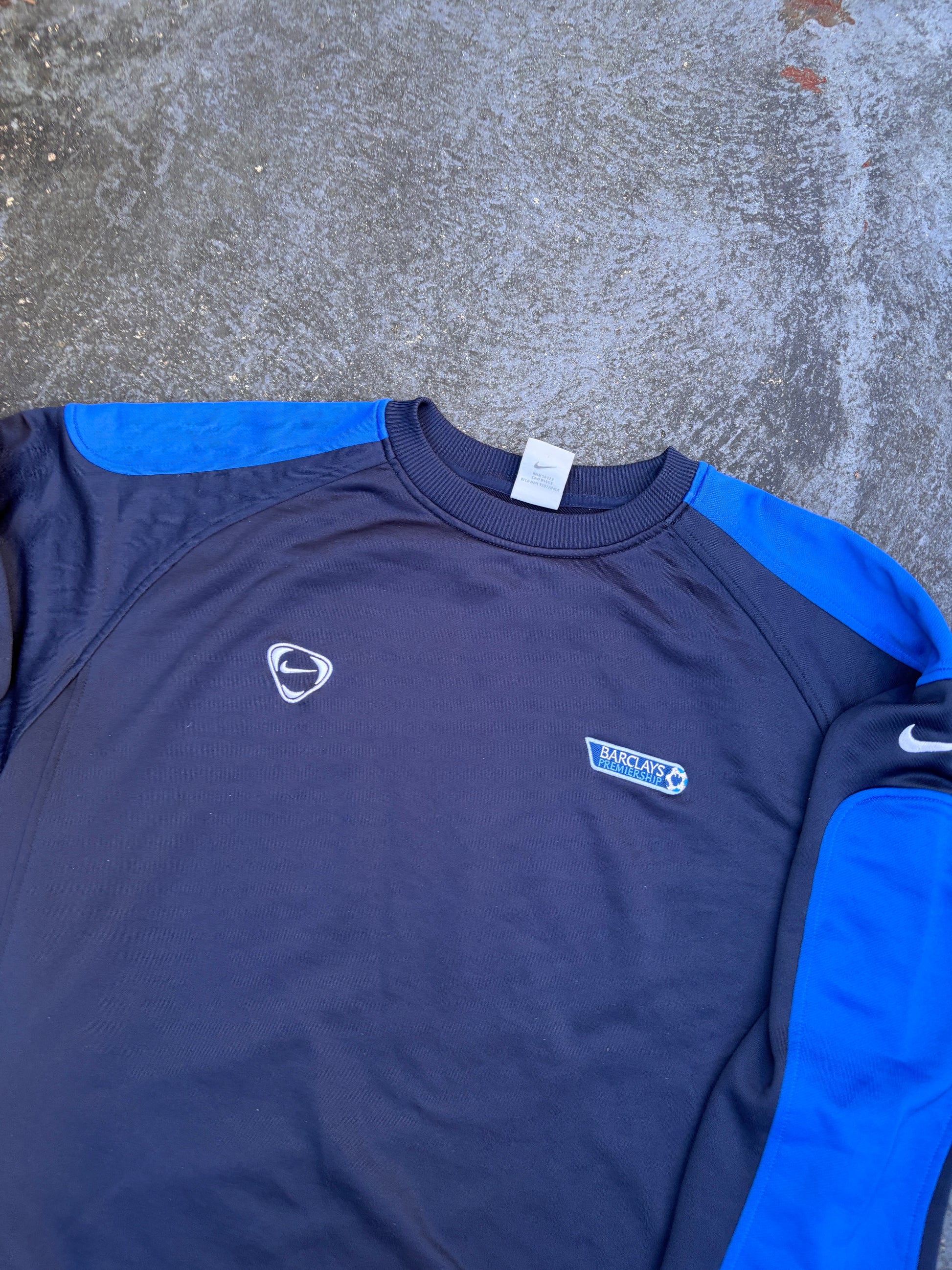 Vintage Y2K Nike Football Jumper Size XL Navy Barclays Premier League Sweatshirt