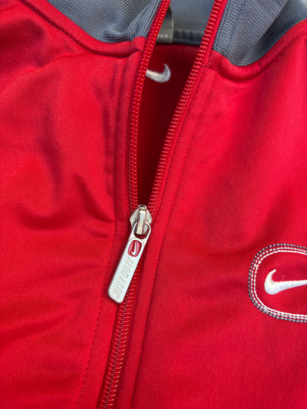 Vintage Y2K Nike Jacket Women’s Size XL Red Grey Detail Chest & Back Logos