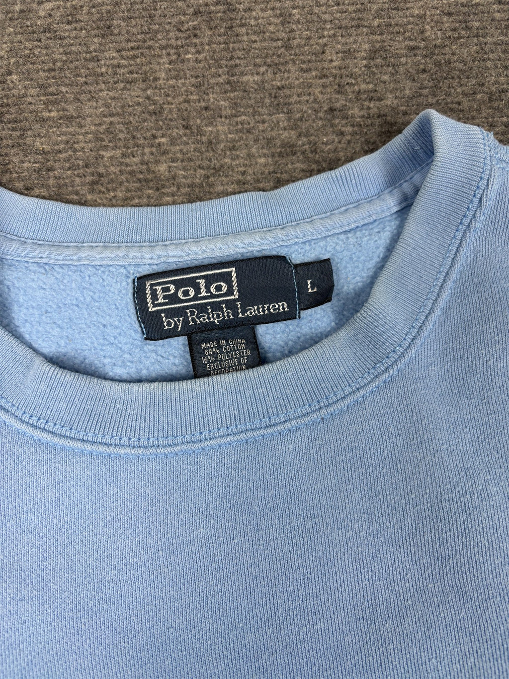 Vintage Men's 90's Ralph Lauren Jumper L Blue Yellow Small Pony Sweatshirt Crew Neck