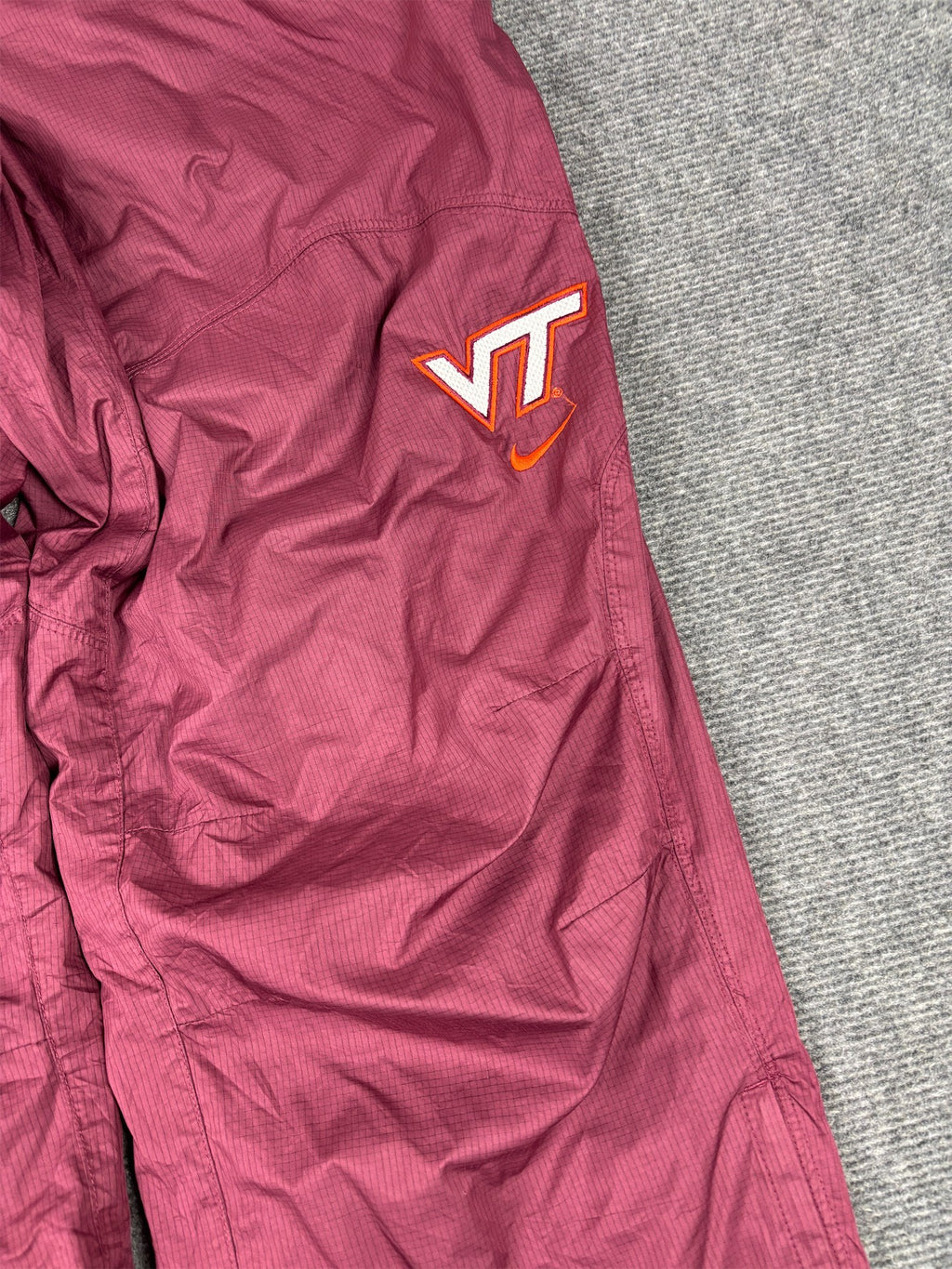Vintage Y2K Nike Track Pants Men's M Maroon Red Orange Swoosh Piping Joggers