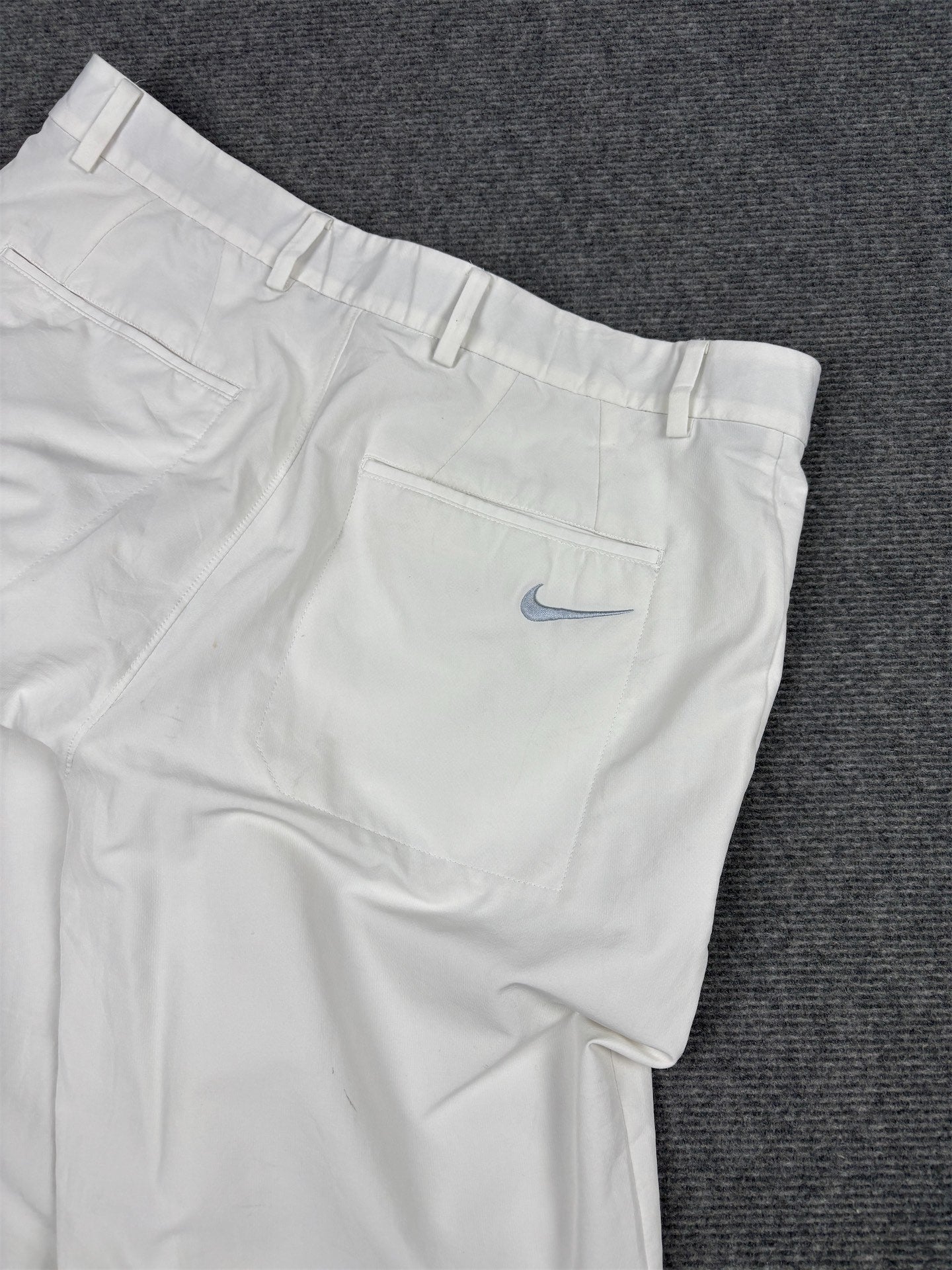 Nike Golf Track Pants Men's 34 White  x 32 Leg Grey Swoosh Trousers