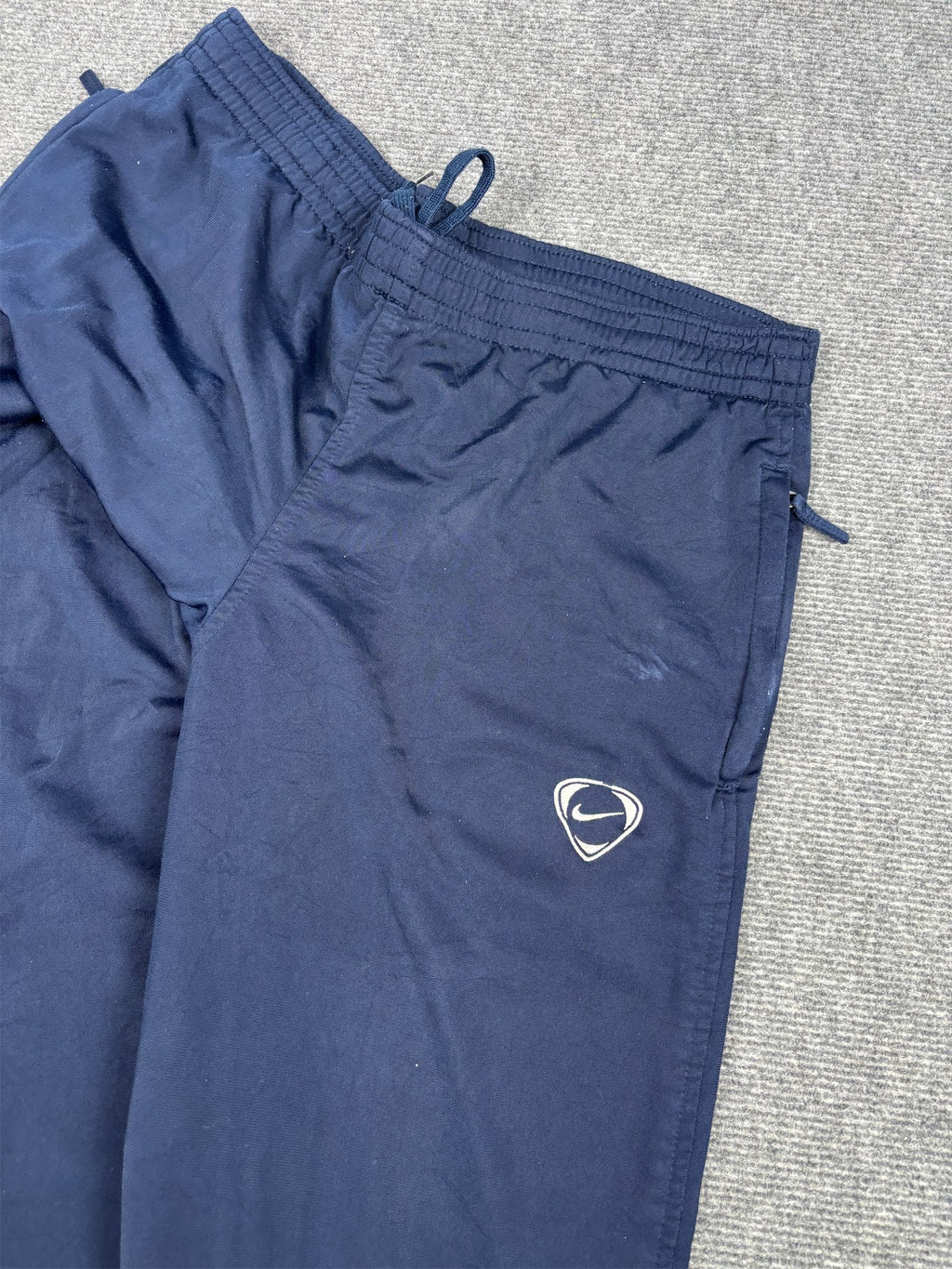 Vintage Y2K Nike Football Track Pants Men's M Navy Blue White Logo Joggers
