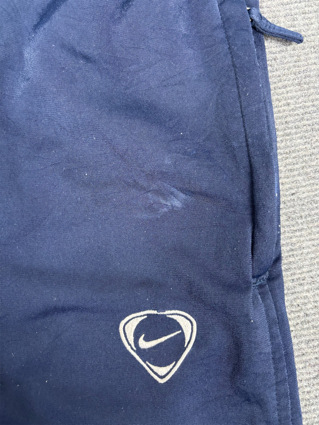 Vintage Y2K Nike Football Track Pants Men's M Navy Blue White Logo Joggers