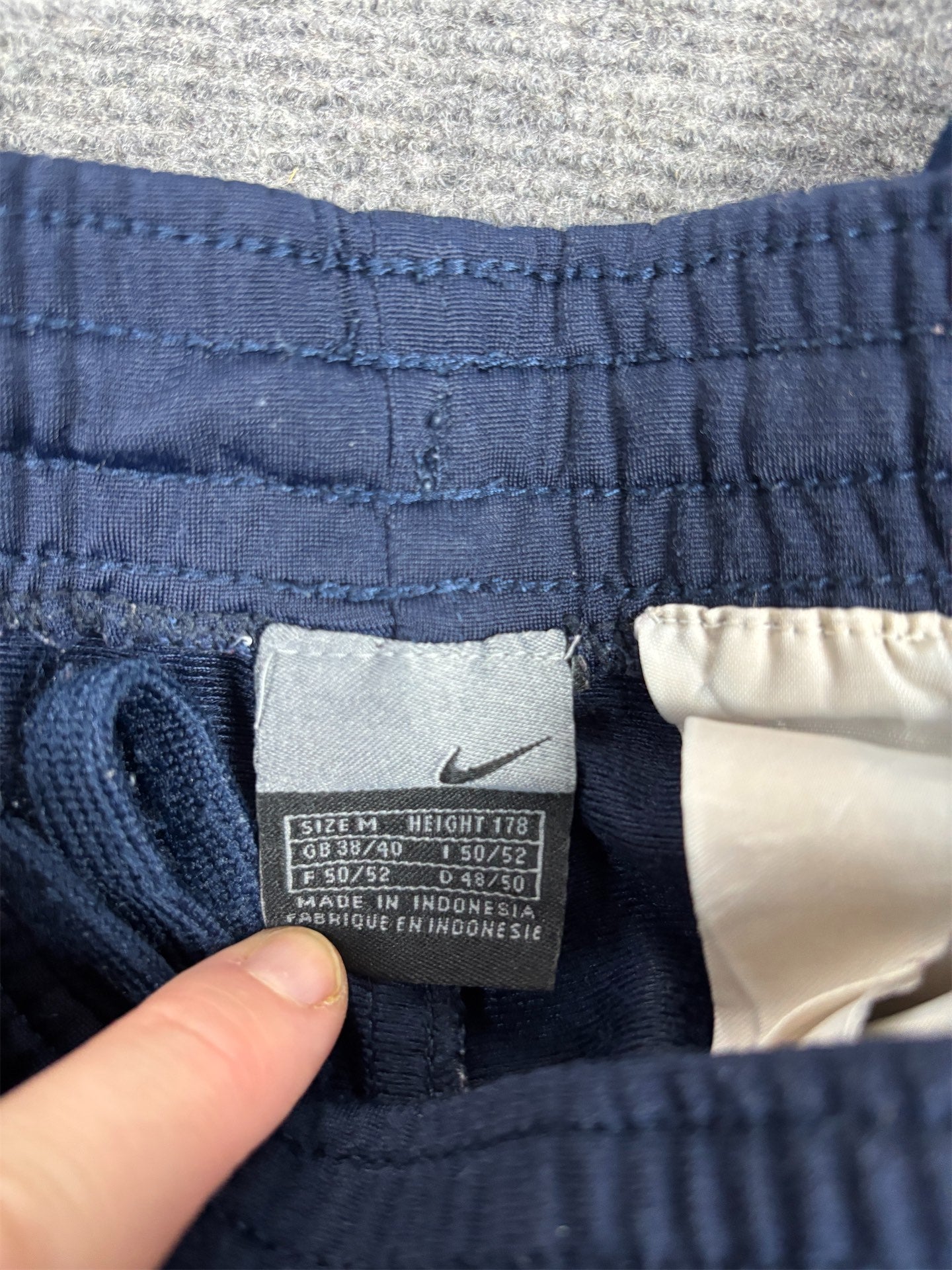 Vintage Y2K Nike Football Track Pants Men's M Navy Blue White Logo Joggers