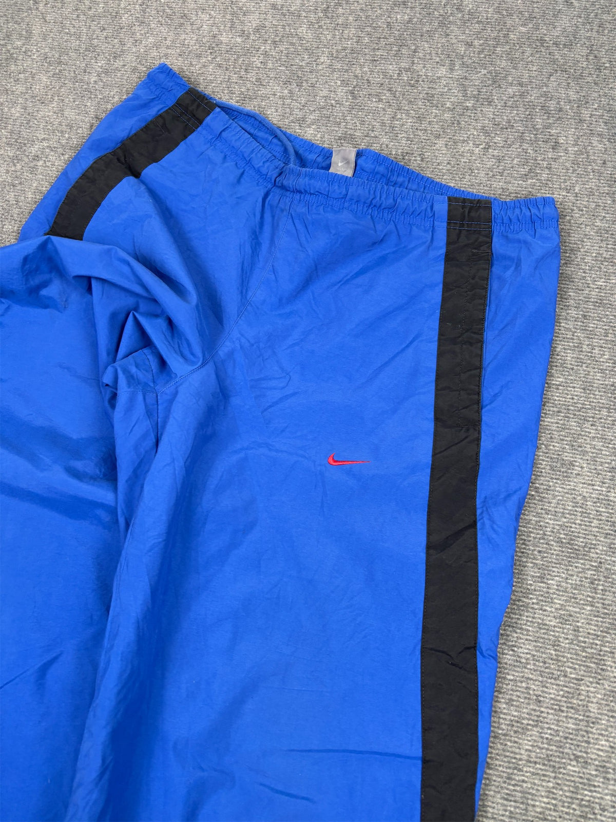Vintage Y2K Nike Track Pants Men's M Blue Black Red Mini Swoosh Baggy Joggers
